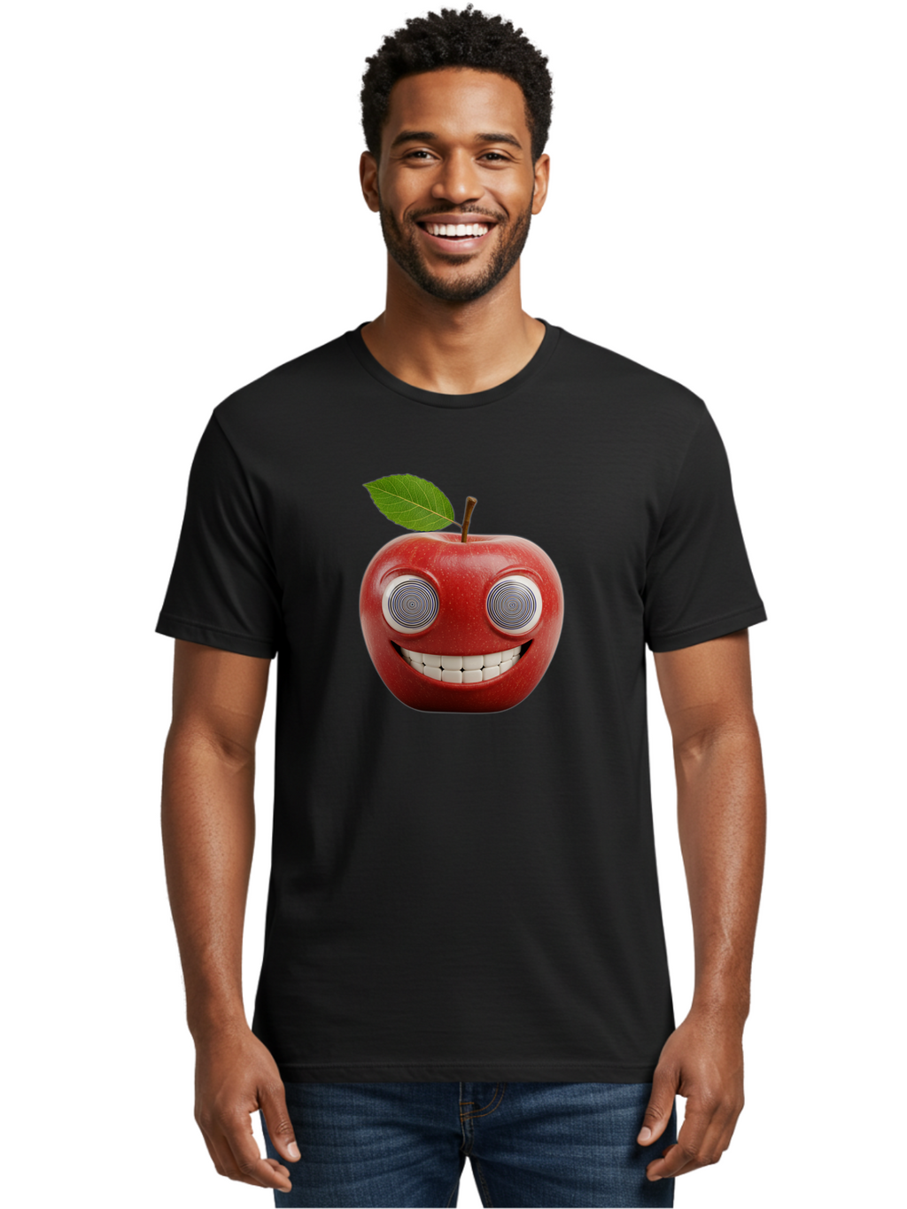 Smiling-Apple-3 Men'S Graphic Tee, 100% Cotton, Comfortable Casual Summer Wear, Machine Washable, Vintage Camera, Old Camera, Antique Camera, Black Camera, Classic Photography, Photography Equipment, Nostalgic Device, Film Camera, Camera Art Bao897