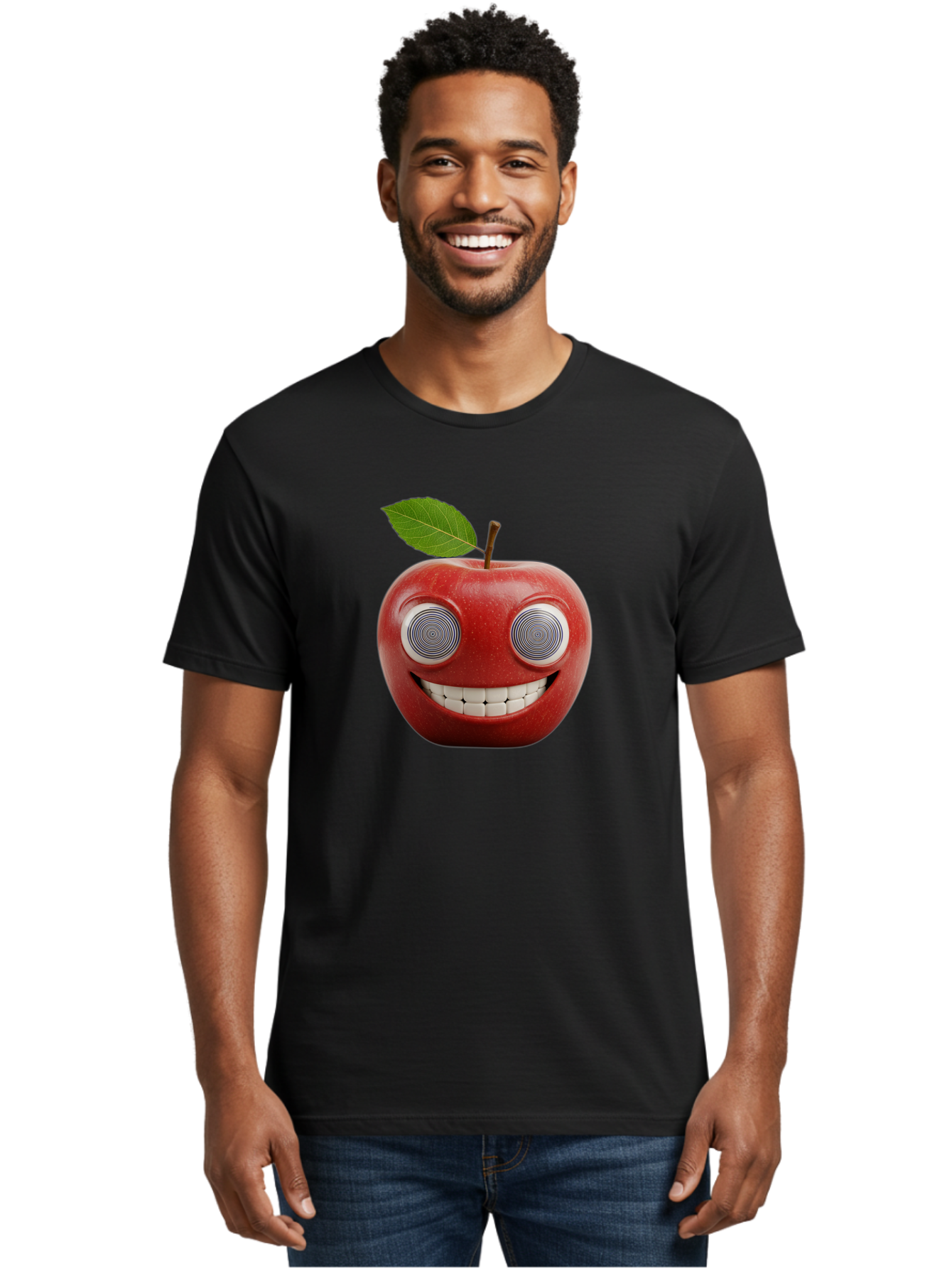 Smiling-Apple-3 Men'S Graphic Tee, 100% Cotton, Comfortable Casual Summer Wear, Machine Washable, Vintage Camera, Old Camera, Antique Camera, Black Camera, Classic Photography, Photography Equipment, Nostalgic Device, Film Camera, Camera Art Bao897