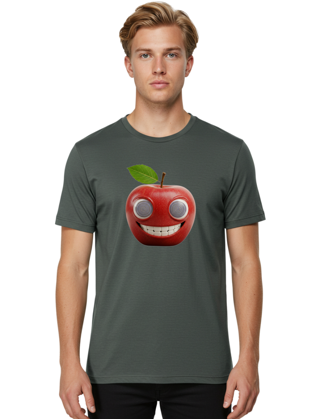 Smiling-Apple-3 Men'S Graphic Tee, 100% Cotton, Comfortable Casual Summer Wear, Machine Washable, Vintage Camera, Old Camera, Antique Camera, Black Camera, Classic Photography, Photography Equipment, Nostalgic Device, Film Camera, Camera Art Bao897