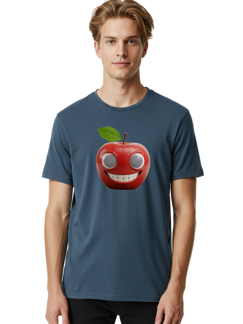 Smiling-Apple-3 Men'S Graphic Tee, 100% Cotton, Comfortable Casual Summer Wear, Machine Washable, Vintage Camera, Old Camera, Antique Camera, Black Camera, Classic Photography, Photography Equipment, Nostalgic Device, Film Camera, Camera Art Bao897