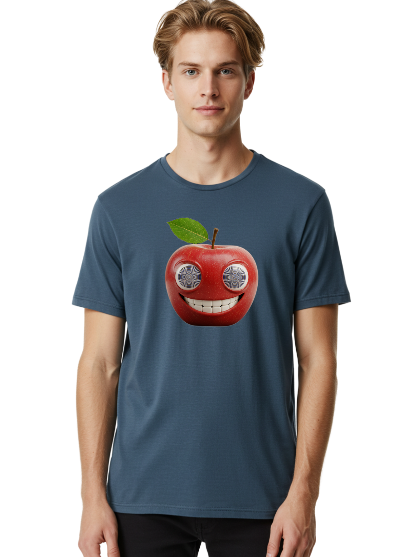 Smiling-Apple-3 Men'S Graphic Tee, 100% Cotton, Comfortable Casual Summer Wear, Machine Washable, Vintage Camera, Old Camera, Antique Camera, Black Camera, Classic Photography, Photography Equipment, Nostalgic Device, Film Camera, Camera Art Bao897