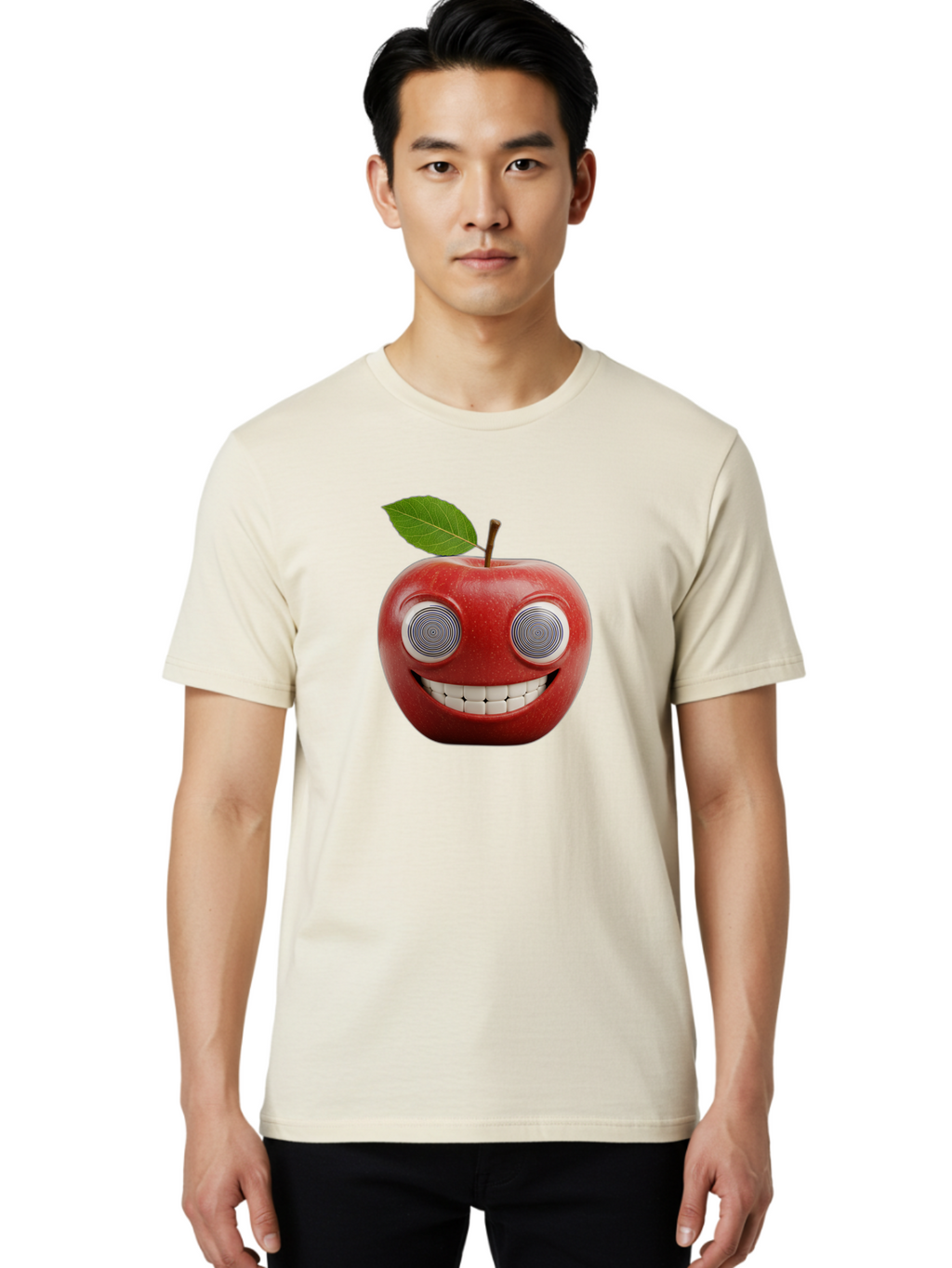 Smiling-Apple-3 Men'S Graphic Tee, 100% Cotton, Comfortable Casual Summer Wear, Machine Washable, Vintage Camera, Old Camera, Antique Camera, Black Camera, Classic Photography, Photography Equipment, Nostalgic Device, Film Camera, Camera Art Bao897