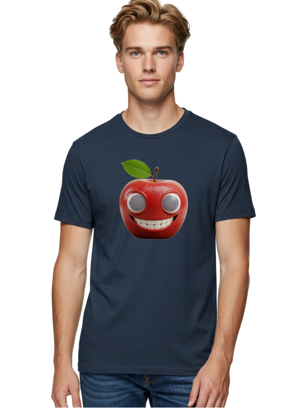 Smiling-Apple-3 Men'S Graphic Tee, 100% Cotton, Comfortable Casual Summer Wear, Machine Washable, Vintage Camera, Old Camera, Antique Camera, Black Camera, Classic Photography, Photography Equipment, Nostalgic Device, Film Camera, Camera Art Bao897