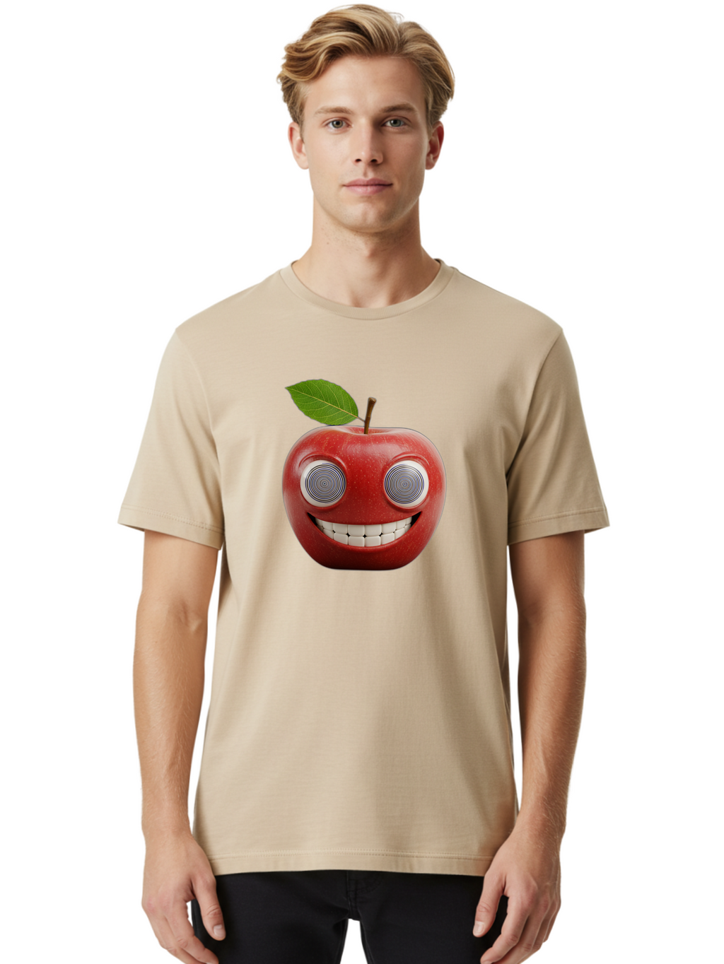 Smiling-Apple-3 Men'S Graphic Tee, 100% Cotton, Comfortable Casual Summer Wear, Machine Washable, Vintage Camera, Old Camera, Antique Camera, Black Camera, Classic Photography, Photography Equipment, Nostalgic Device, Film Camera, Camera Art Bao897