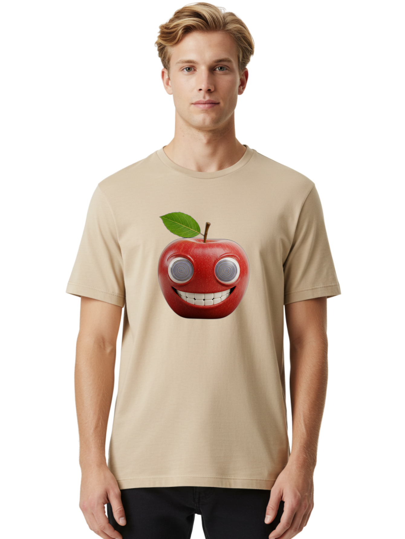Smiling-Apple-3 Men'S Graphic Tee, 100% Cotton, Comfortable Casual Summer Wear, Machine Washable, Vintage Camera, Old Camera, Antique Camera, Black Camera, Classic Photography, Photography Equipment, Nostalgic Device, Film Camera, Camera Art Bao897