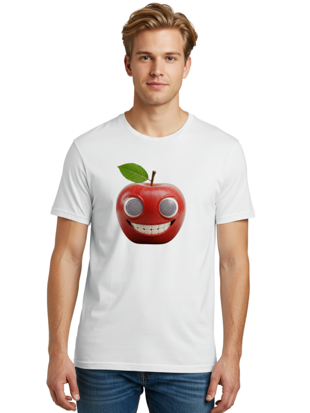Smiling-Apple-3 Men'S Graphic Tee, 100% Cotton, Comfortable Casual Summer Wear, Machine Washable, Vintage Camera, Old Camera, Antique Camera, Black Camera, Classic Photography, Photography Equipment, Nostalgic Device, Film Camera, Camera Art Bao897