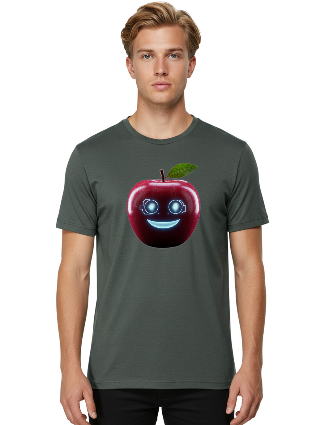 Smiling-Apple-4 Men'S Graphic Tee, 100% Cotton, Comfortable Casual Summer Wear, Machine Washable, Vintage Camera, Old Camera, Antique Camera, Black Camera, Classic Photography, Photography Equipment, Nostalgic Device, Film Camera, Camera Art Bao898