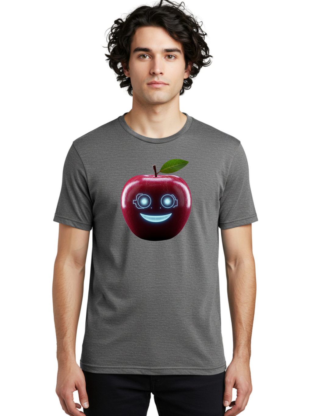 Smiling-Apple-4 Men'S Graphic Tee, 100% Cotton, Comfortable Casual Summer Wear, Machine Washable, Vintage Camera, Old Camera, Antique Camera, Black Camera, Classic Photography, Photography Equipment, Nostalgic Device, Film Camera, Camera Art Bao898