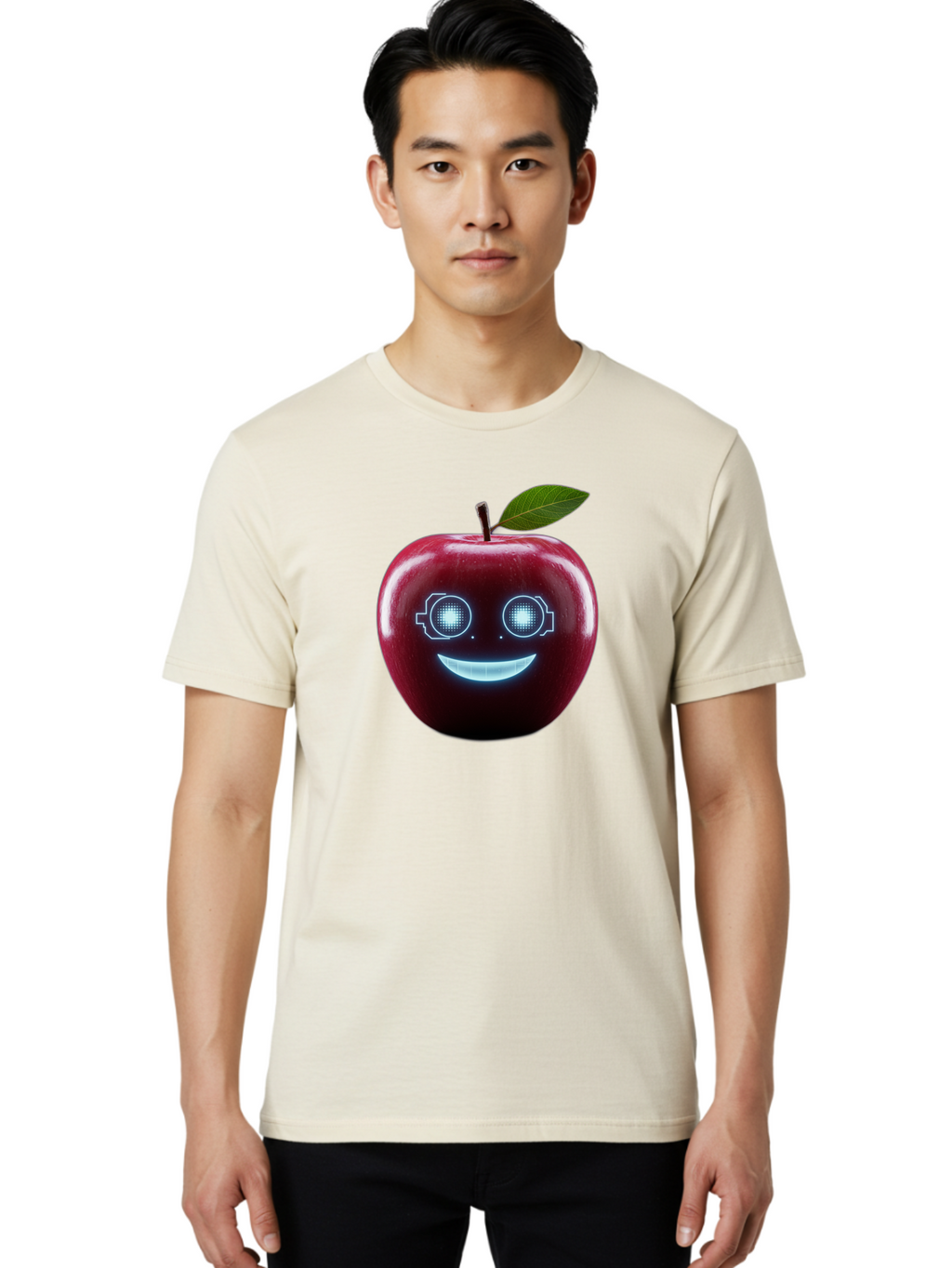 Smiling-Apple-4 Men'S Graphic Tee, 100% Cotton, Comfortable Casual Summer Wear, Machine Washable, Vintage Camera, Old Camera, Antique Camera, Black Camera, Classic Photography, Photography Equipment, Nostalgic Device, Film Camera, Camera Art Bao898