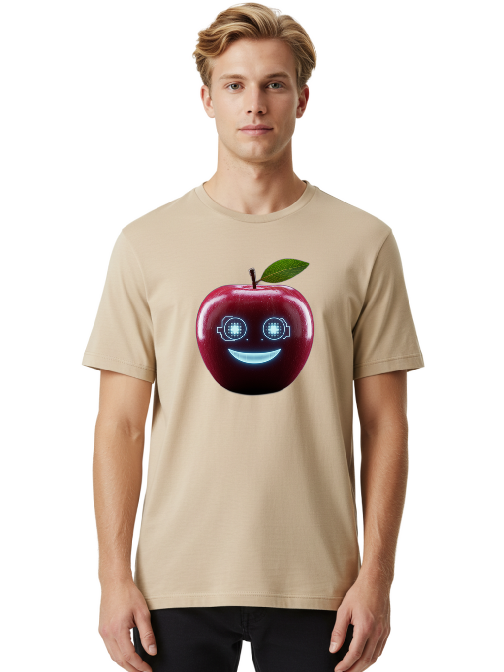 Smiling-Apple-4 Men'S Graphic Tee, 100% Cotton, Comfortable Casual Summer Wear, Machine Washable, Vintage Camera, Old Camera, Antique Camera, Black Camera, Classic Photography, Photography Equipment, Nostalgic Device, Film Camera, Camera Art Bao898