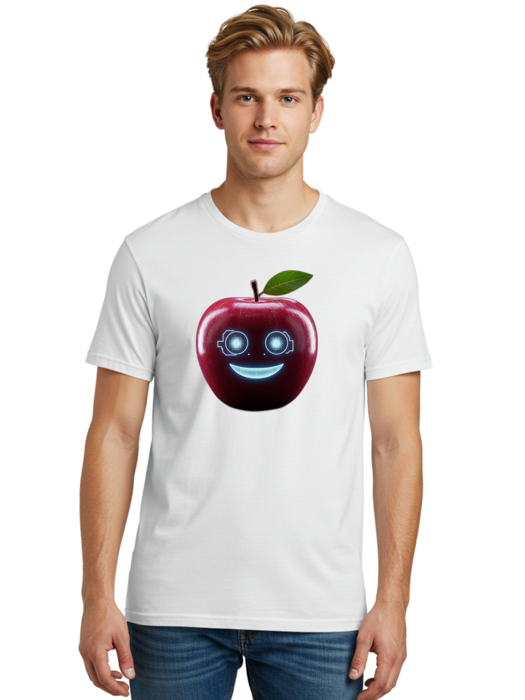 Smiling-Apple-4 Men'S Graphic Tee, 100% Cotton, Comfortable Casual Summer Wear, Machine Washable, Vintage Camera, Old Camera, Antique Camera, Black Camera, Classic Photography, Photography Equipment, Nostalgic Device, Film Camera, Camera Art Bao898
