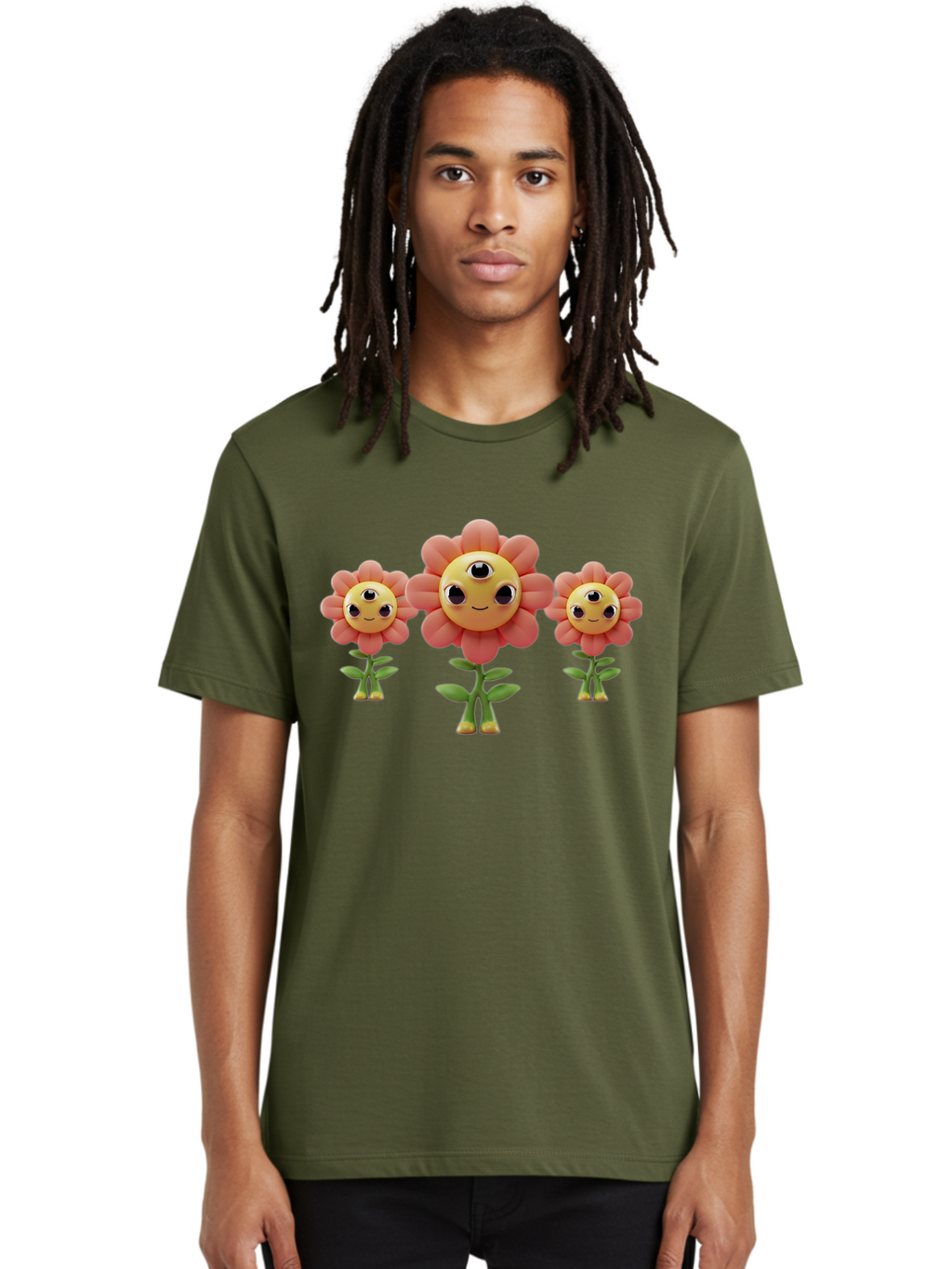 Smiling-Flowers-1 Men'S Graphic Tee, 100% Cotton, Comfortable Casual Summer Wear, Machine Washable, Vintage Camera, Old Camera, Antique Camera, Black Camera, Classic Photography, Photography Equipment, Nostalgic Device, Film Camera, Camera Art Bao900