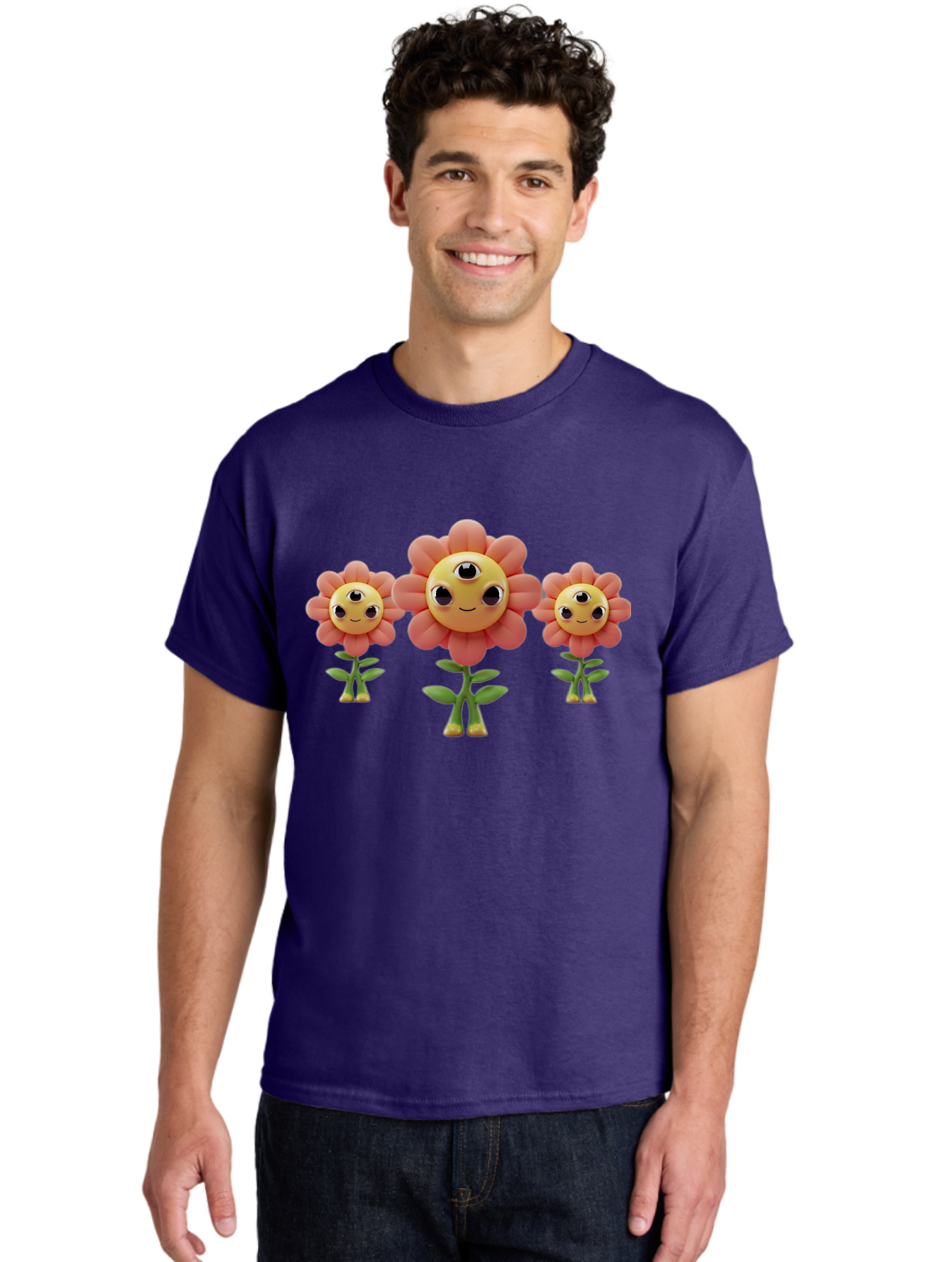 Smiling-Flowers-1 Men'S Graphic Tee, 100% Cotton, Comfortable Casual Summer Wear, Machine Washable, Vintage Camera, Old Camera, Antique Camera, Black Camera, Classic Photography, Photography Equipment, Nostalgic Device, Film Camera, Camera Art Bao900