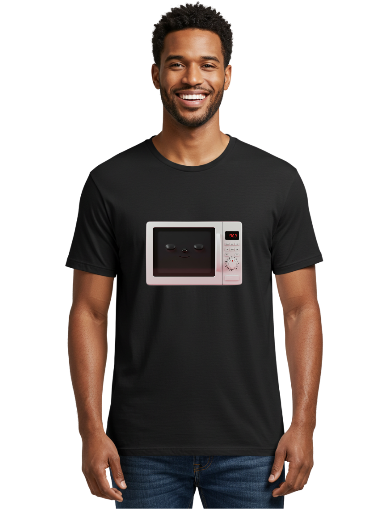 Smiling-Microwave Men'S Graphic Tee, 100% Cotton, Comfortable Casual Summer Wear, Machine Washable, Vintage Camera, Old Camera, Antique Camera, Black Camera, Classic Photography, Photography Equipment, Nostalgic Device, Film Camera, Camera Art Bao902