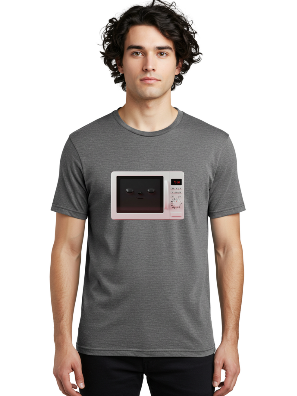 Smiling-Microwave Men'S Graphic Tee, 100% Cotton, Comfortable Casual Summer Wear, Machine Washable, Vintage Camera, Old Camera, Antique Camera, Black Camera, Classic Photography, Photography Equipment, Nostalgic Device, Film Camera, Camera Art Bao902