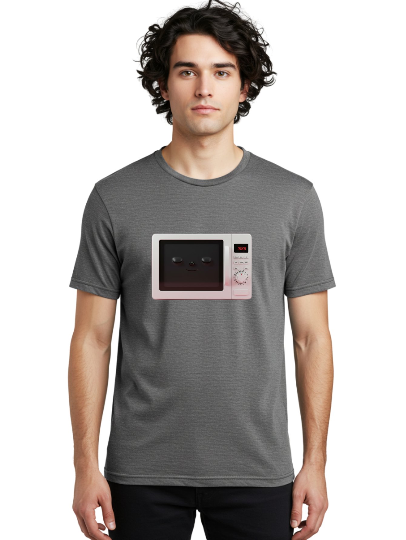 Smiling-Microwave Men'S Graphic Tee, 100% Cotton, Comfortable Casual Summer Wear, Machine Washable, Vintage Camera, Old Camera, Antique Camera, Black Camera, Classic Photography, Photography Equipment, Nostalgic Device, Film Camera, Camera Art Bao902
