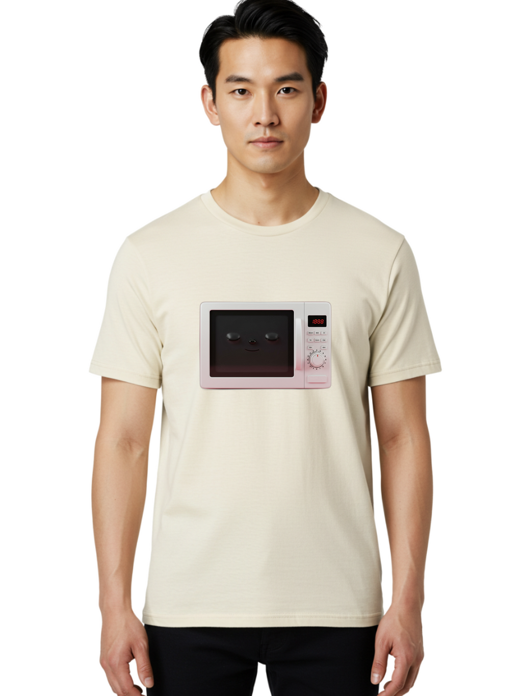 Smiling-Microwave Men'S Graphic Tee, 100% Cotton, Comfortable Casual Summer Wear, Machine Washable, Vintage Camera, Old Camera, Antique Camera, Black Camera, Classic Photography, Photography Equipment, Nostalgic Device, Film Camera, Camera Art Bao902