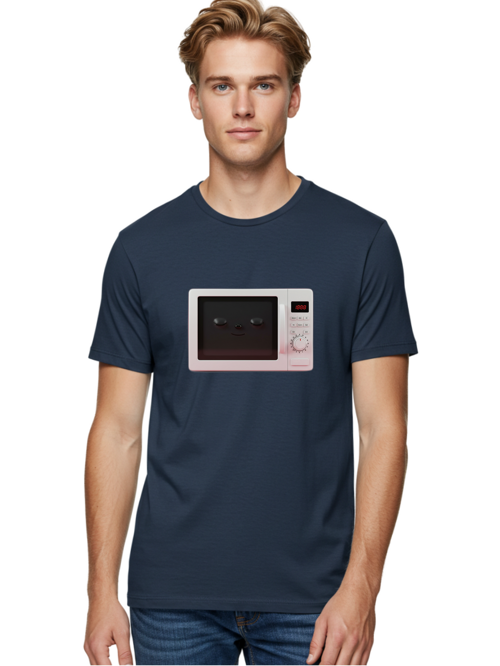Smiling-Microwave Men'S Graphic Tee, 100% Cotton, Comfortable Casual Summer Wear, Machine Washable, Vintage Camera, Old Camera, Antique Camera, Black Camera, Classic Photography, Photography Equipment, Nostalgic Device, Film Camera, Camera Art Bao902