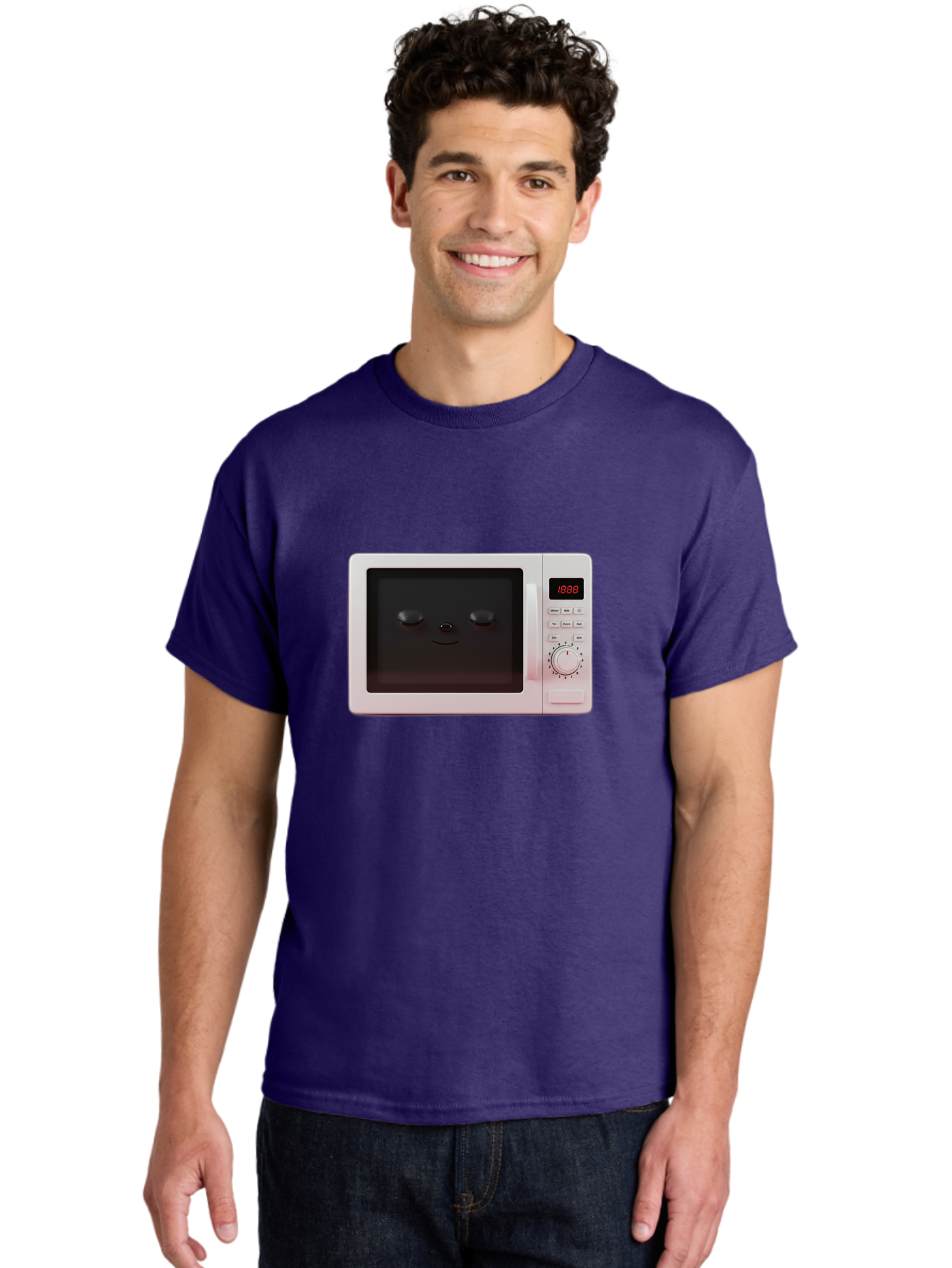 Smiling-Microwave Men'S Graphic Tee, 100% Cotton, Comfortable Casual Summer Wear, Machine Washable, Vintage Camera, Old Camera, Antique Camera, Black Camera, Classic Photography, Photography Equipment, Nostalgic Device, Film Camera, Camera Art Bao902