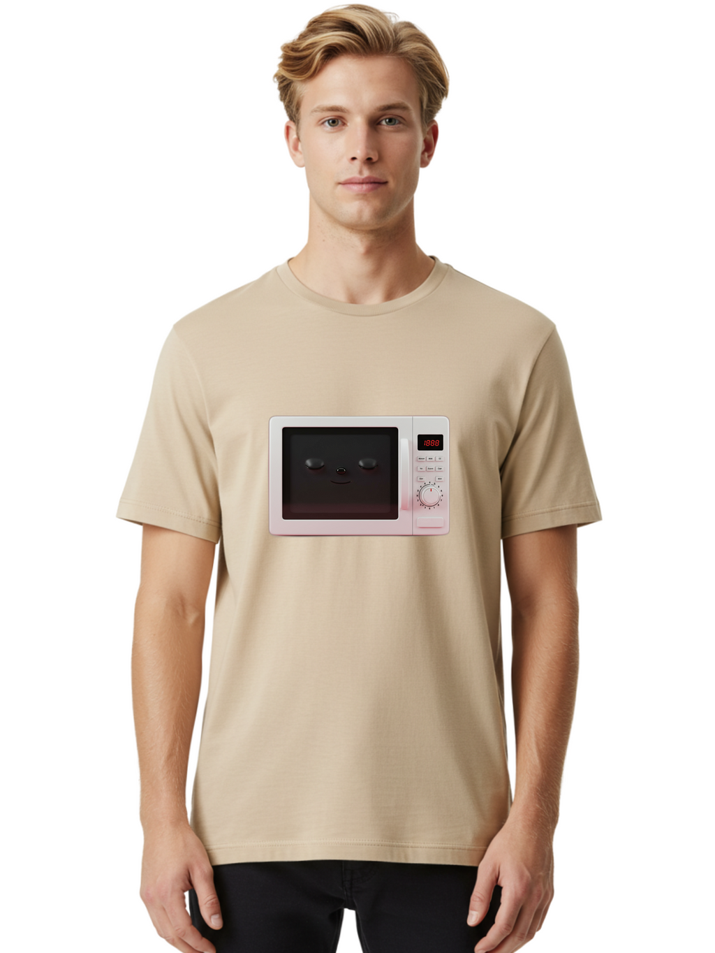 Smiling-Microwave Men'S Graphic Tee, 100% Cotton, Comfortable Casual Summer Wear, Machine Washable, Vintage Camera, Old Camera, Antique Camera, Black Camera, Classic Photography, Photography Equipment, Nostalgic Device, Film Camera, Camera Art Bao902