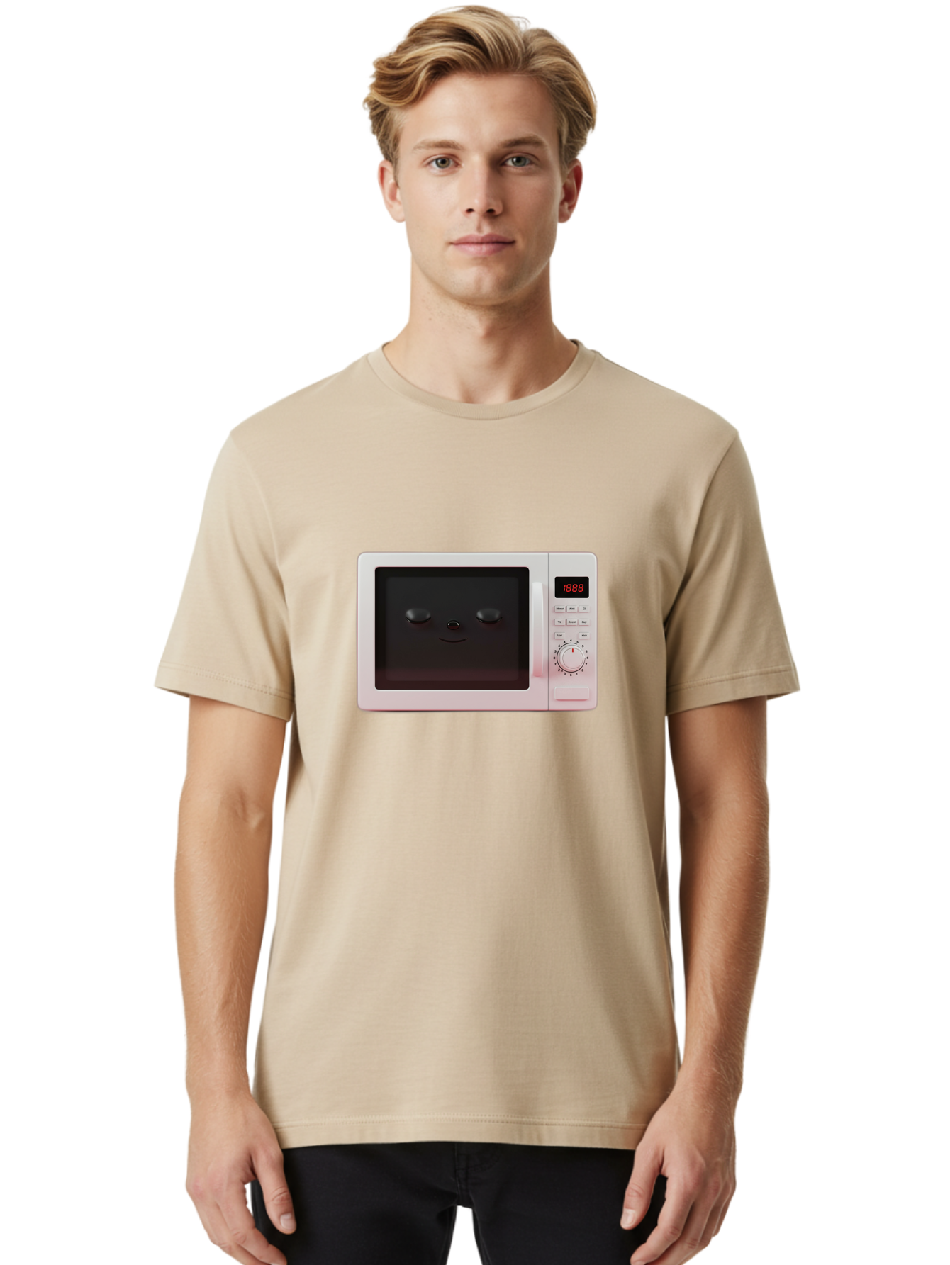 Smiling-Microwave Men'S Graphic Tee, 100% Cotton, Comfortable Casual Summer Wear, Machine Washable, Vintage Camera, Old Camera, Antique Camera, Black Camera, Classic Photography, Photography Equipment, Nostalgic Device, Film Camera, Camera Art Bao902
