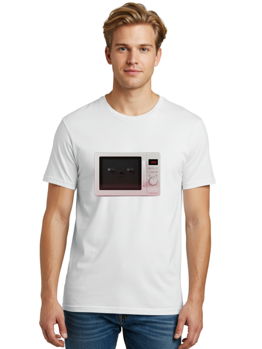 Smiling-Microwave Men'S Graphic Tee, 100% Cotton, Comfortable Casual Summer Wear, Machine Washable, Vintage Camera, Old Camera, Antique Camera, Black Camera, Classic Photography, Photography Equipment, Nostalgic Device, Film Camera, Camera Art Bao902