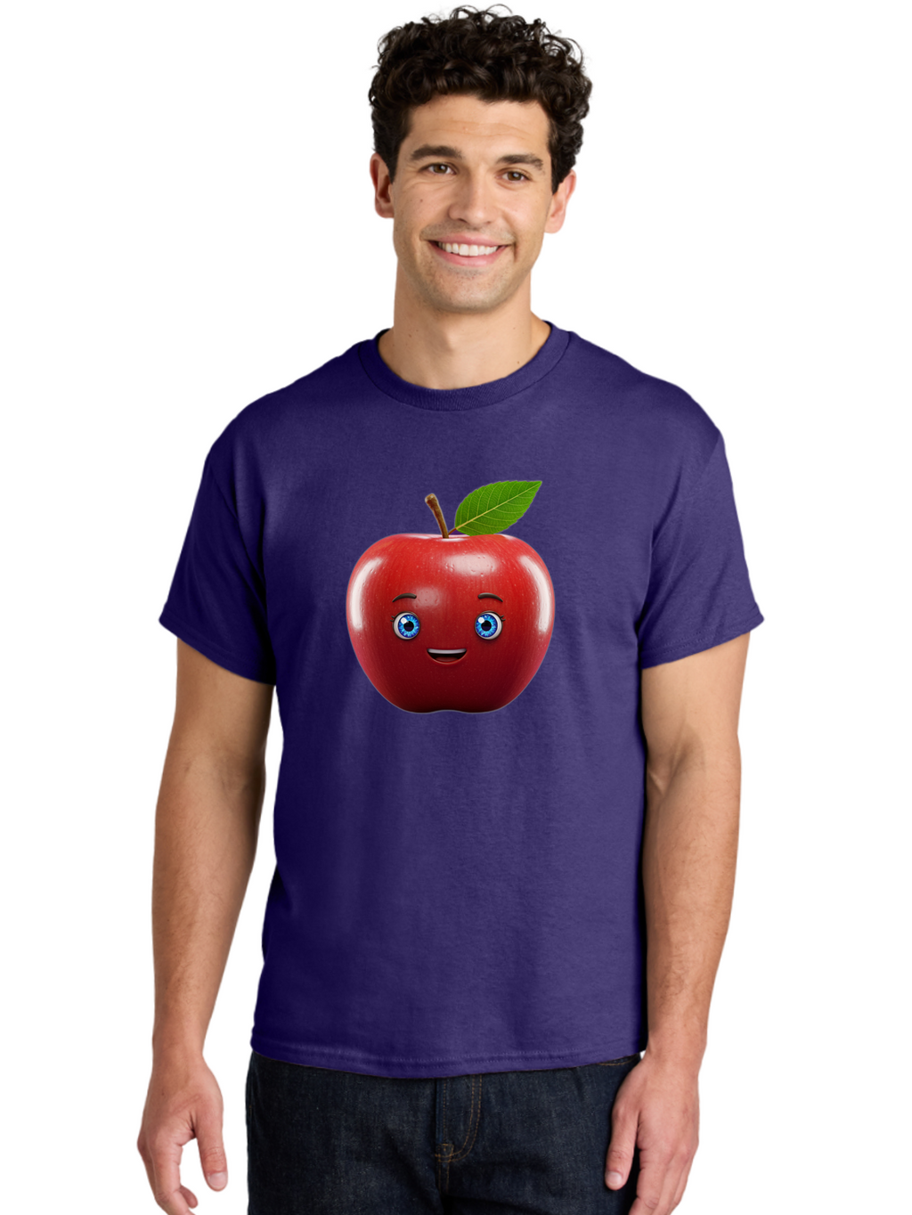 Smiling-Red-Apple-1 Men'S Graphic Tee, 100% Cotton, Comfortable Casual Summer Wear, Machine Washable, Vintage Camera, Old Camera, Antique Camera, Black Camera, Classic Photography, Photography Equipment, Nostalgic Device, Film Camera, Bao903
