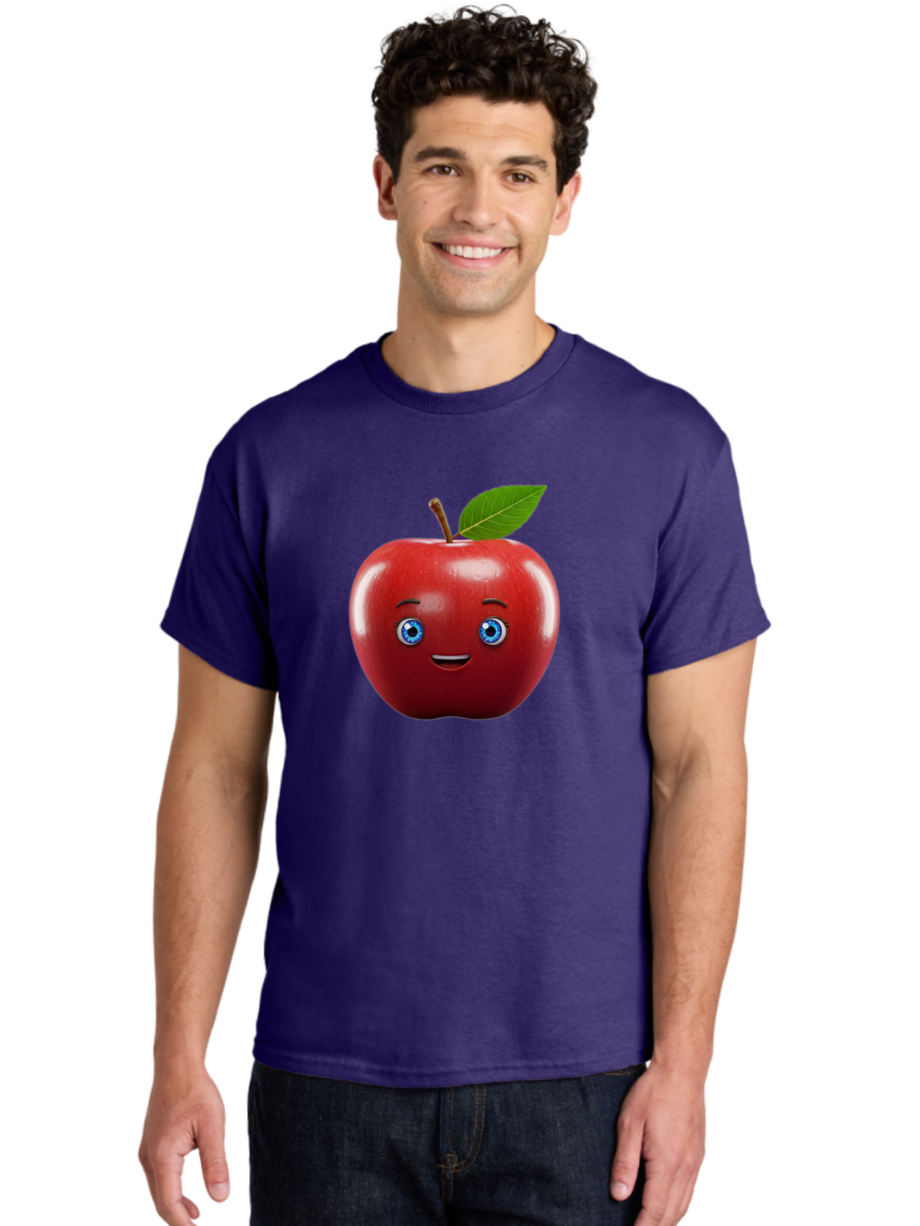 Smiling-Red-Apple-1 Men'S Graphic Tee, 100% Cotton, Comfortable Casual Summer Wear, Machine Washable, Vintage Camera, Old Camera, Antique Camera, Black Camera, Classic Photography, Photography Equipment, Nostalgic Device, Film Camera, Bao903