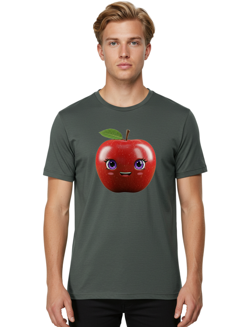 Smiling-Red-Apple Men'S Graphic Tee, 100% Cotton, Comfortable Casual Summer Wear, Machine Washable, Vintage Camera, Old Camera, Antique Camera, Black Camera, Classic Photography, Photography Equipment, Nostalgic Device, Film Camera, Camera Art Bao904