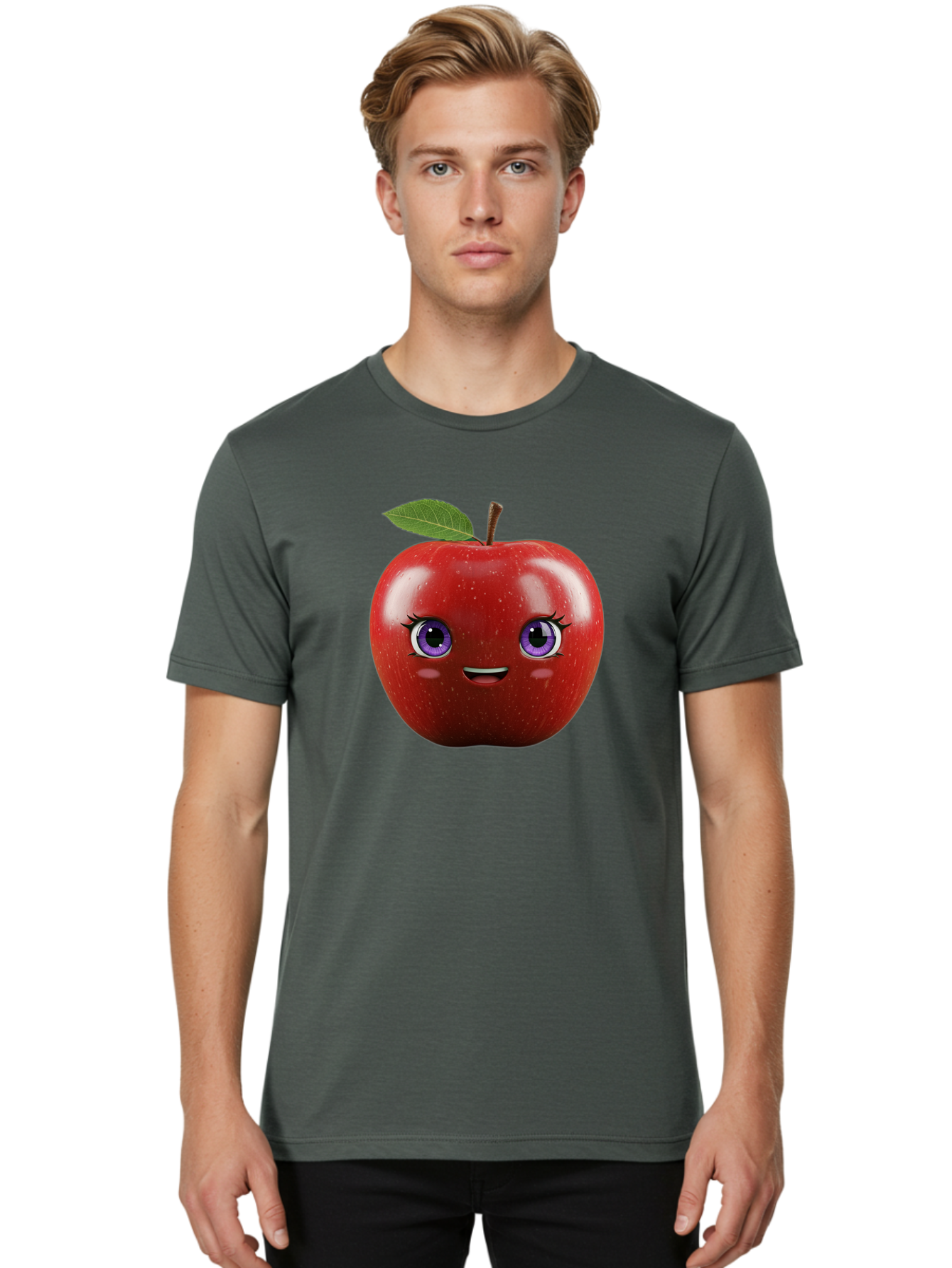 Smiling-Red-Apple Men'S Graphic Tee, 100% Cotton, Comfortable Casual Summer Wear, Machine Washable, Vintage Camera, Old Camera, Antique Camera, Black Camera, Classic Photography, Photography Equipment, Nostalgic Device, Film Camera, Camera Art Bao904