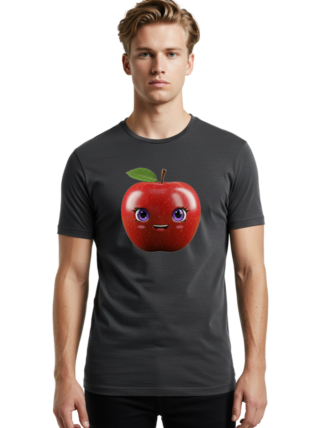 Smiling-Red-Apple Men'S Graphic Tee, 100% Cotton, Comfortable Casual Summer Wear, Machine Washable, Vintage Camera, Old Camera, Antique Camera, Black Camera, Classic Photography, Photography Equipment, Nostalgic Device, Film Camera, Camera Art Bao904