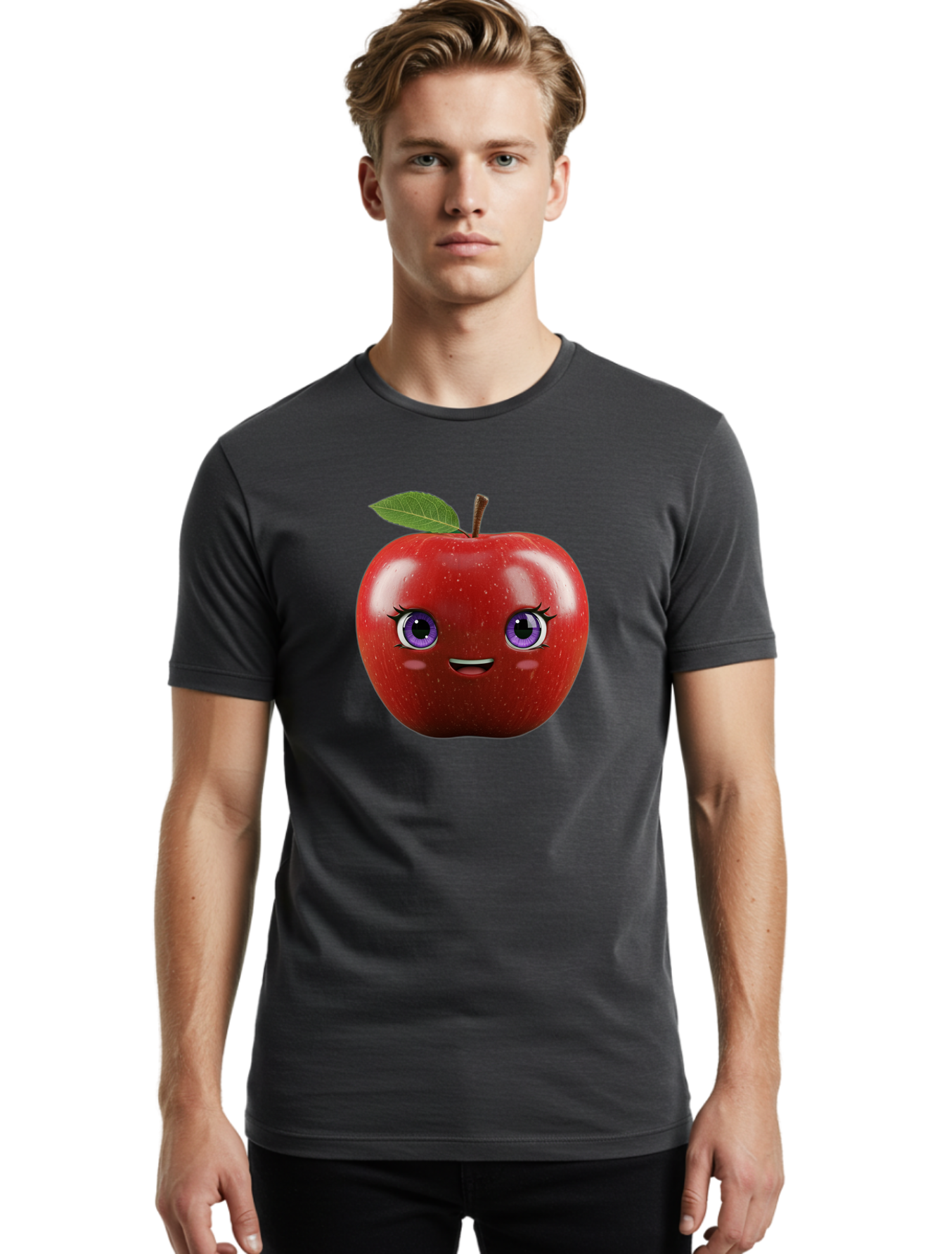 Smiling-Red-Apple Men'S Graphic Tee, 100% Cotton, Comfortable Casual Summer Wear, Machine Washable, Vintage Camera, Old Camera, Antique Camera, Black Camera, Classic Photography, Photography Equipment, Nostalgic Device, Film Camera, Camera Art Bao904