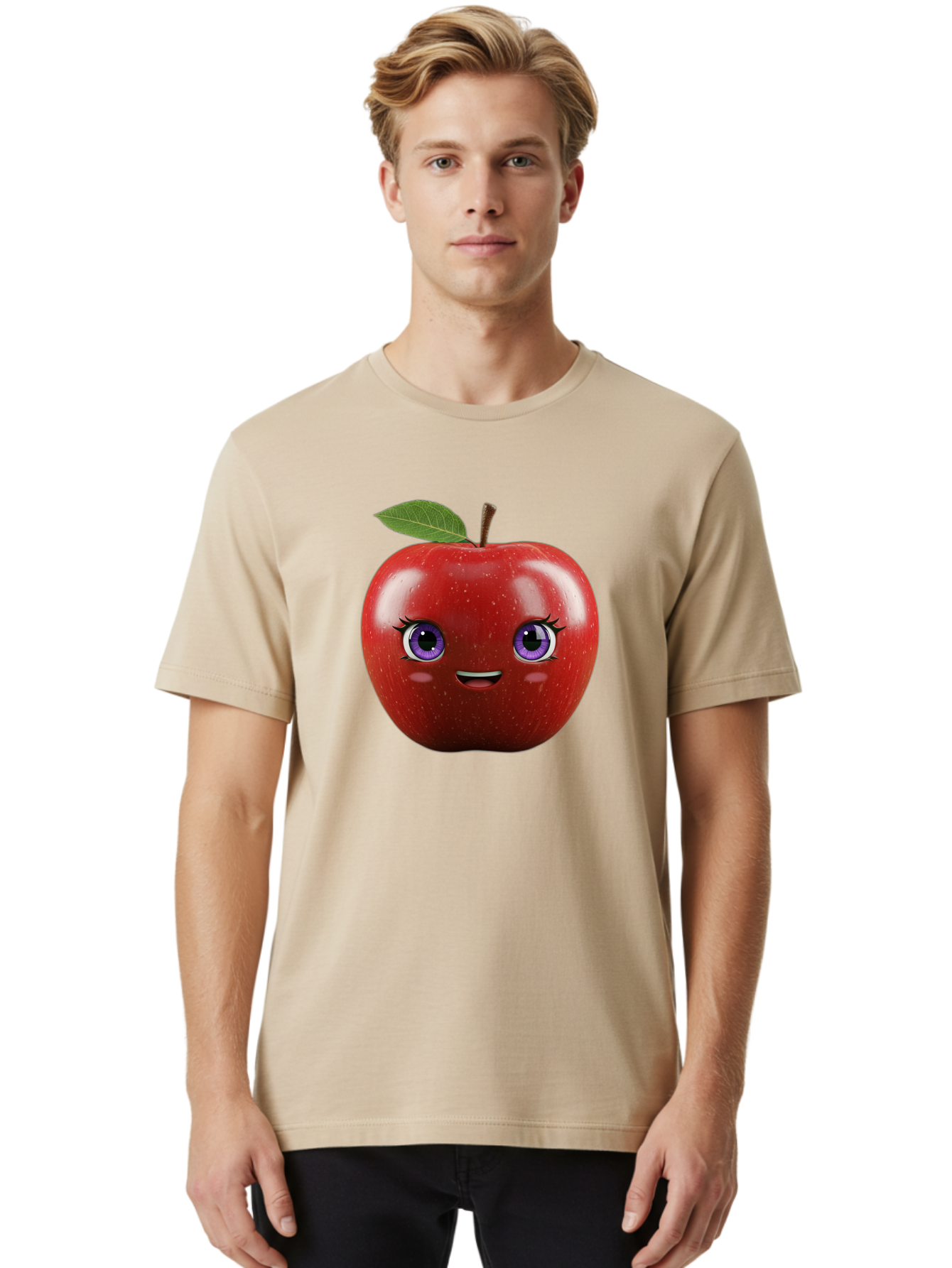 Smiling-Red-Apple Men'S Graphic Tee, 100% Cotton, Comfortable Casual Summer Wear, Machine Washable, Vintage Camera, Old Camera, Antique Camera, Black Camera, Classic Photography, Photography Equipment, Nostalgic Device, Film Camera, Camera Art Bao904