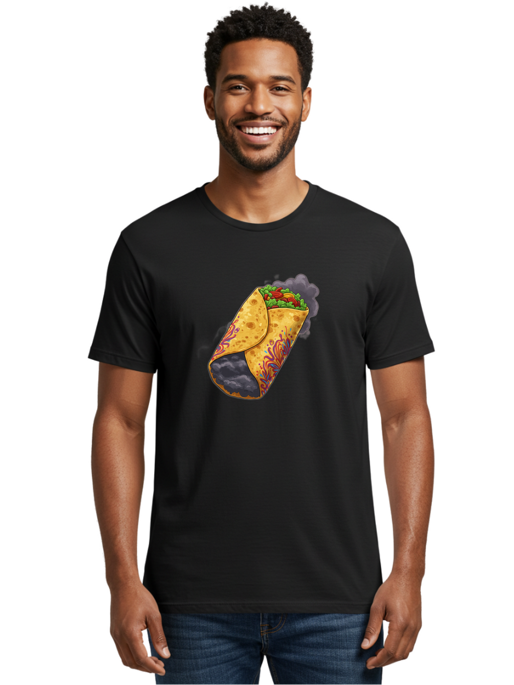Smoking-Burrito Men'S Graphic Tee, 100% Cotton, Comfortable Casual Summer Wear, Machine Washable, Vintage Camera, Old Camera, Antique Camera, Black Camera, Classic Photography, Photography Equipment, Nostalgic Device, Film Camera, Camera Art Bao907