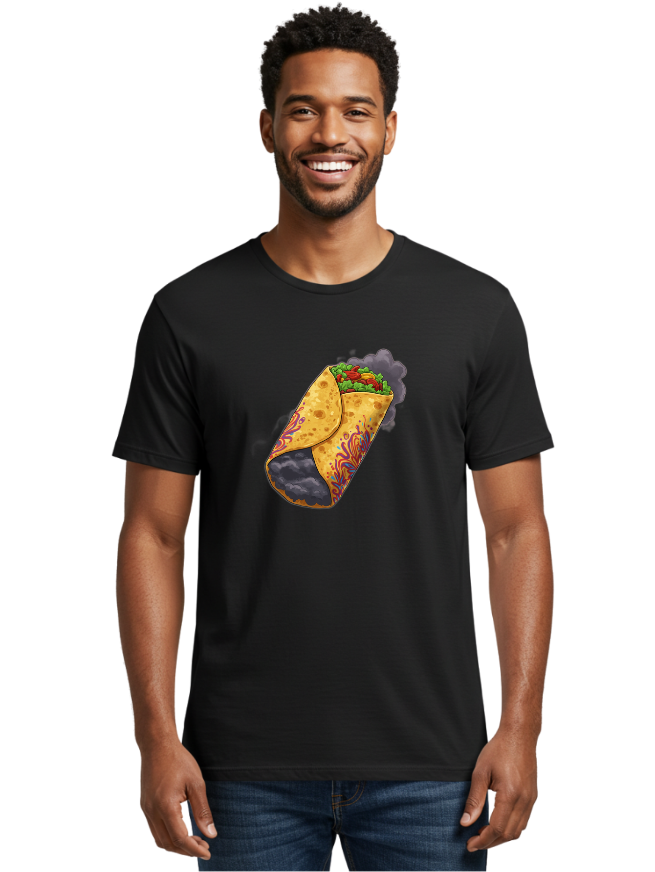 Smoking-Burrito Men'S Graphic Tee, 100% Cotton, Comfortable Casual Summer Wear, Machine Washable, Vintage Camera, Old Camera, Antique Camera, Black Camera, Classic Photography, Photography Equipment, Nostalgic Device, Film Camera, Camera Art Bao907