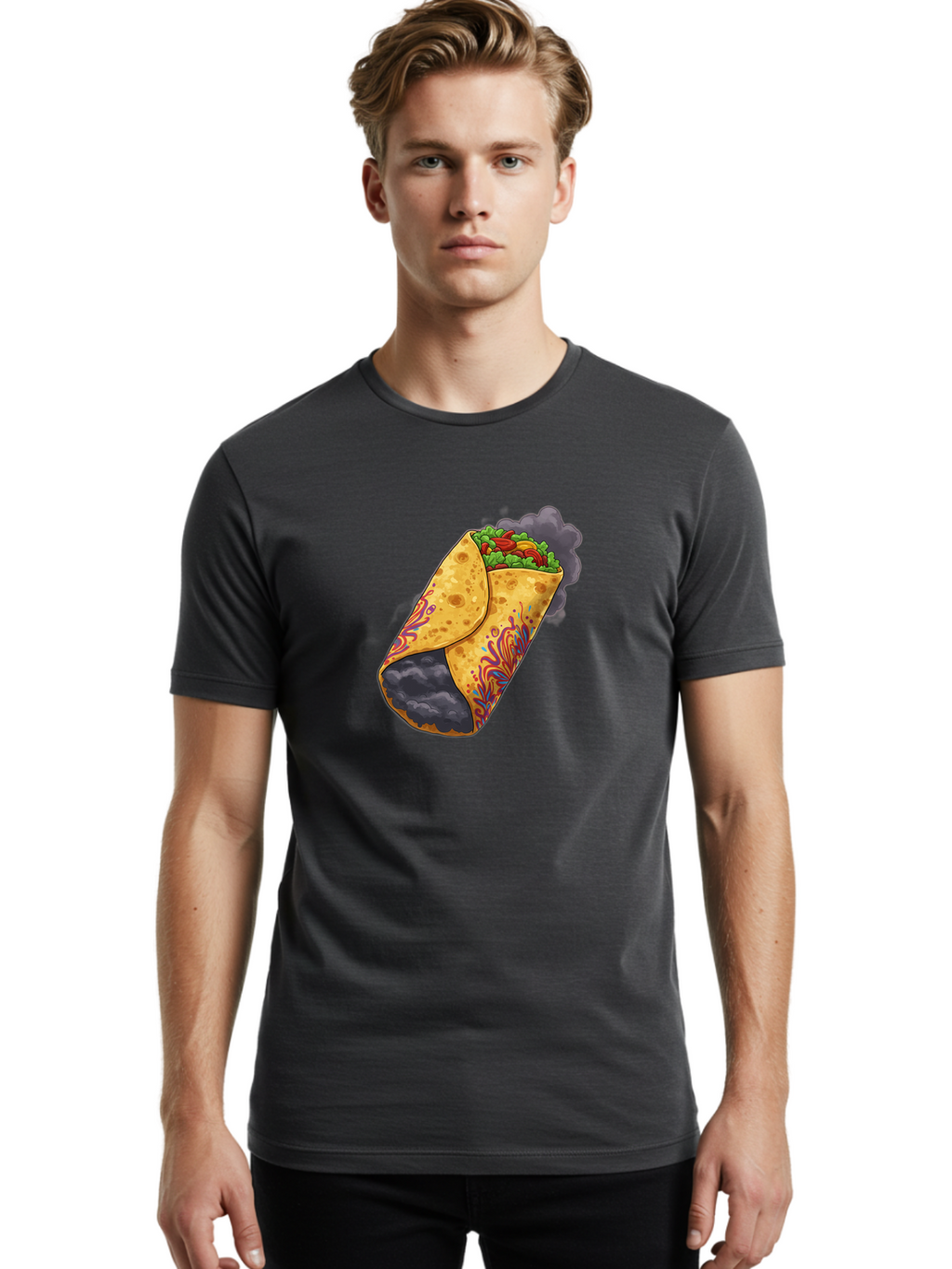 Smoking-Burrito Men'S Graphic Tee, 100% Cotton, Comfortable Casual Summer Wear, Machine Washable, Vintage Camera, Old Camera, Antique Camera, Black Camera, Classic Photography, Photography Equipment, Nostalgic Device, Film Camera, Camera Art Bao907