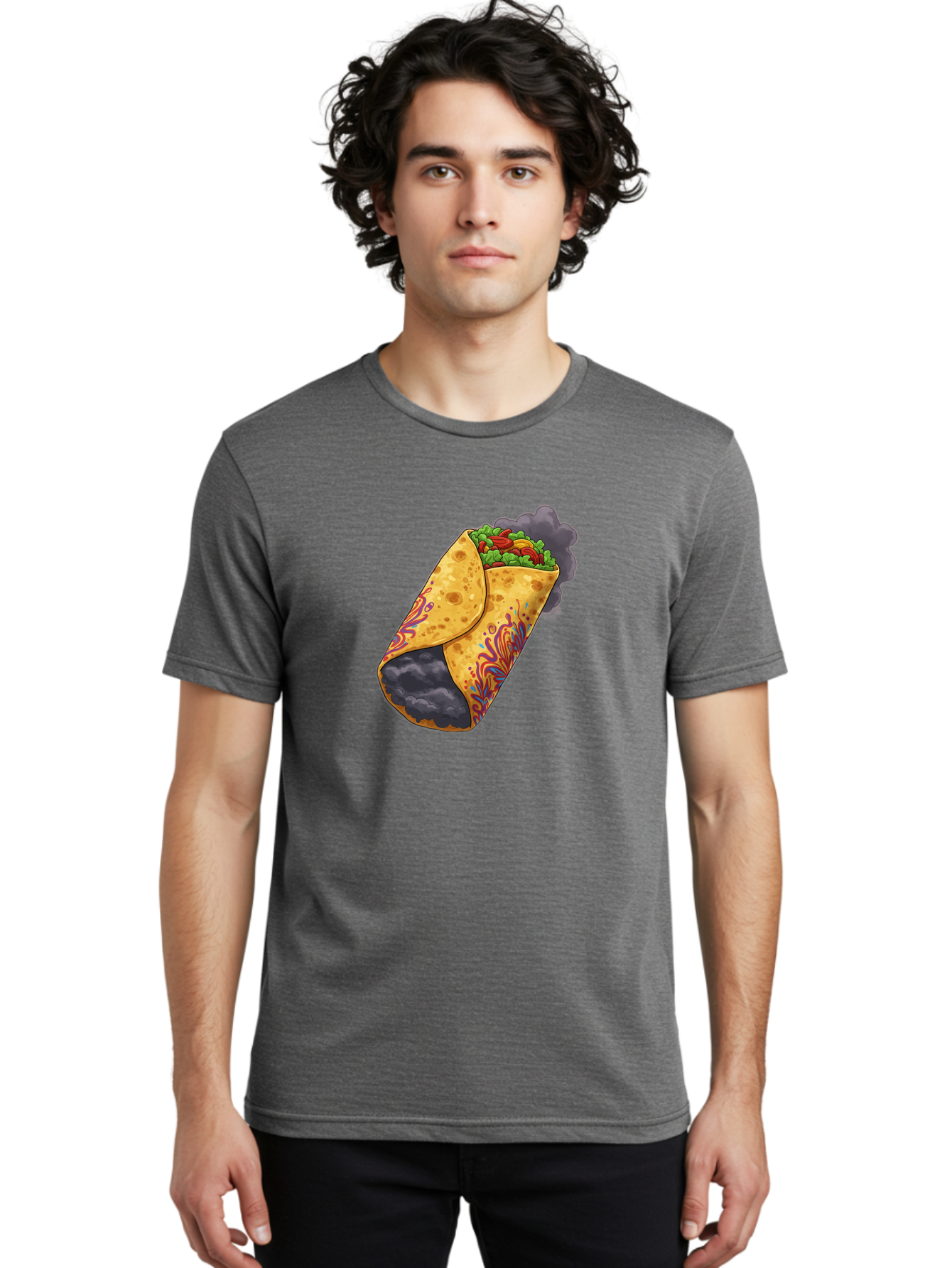 Smoking-Burrito Men'S Graphic Tee, 100% Cotton, Comfortable Casual Summer Wear, Machine Washable, Vintage Camera, Old Camera, Antique Camera, Black Camera, Classic Photography, Photography Equipment, Nostalgic Device, Film Camera, Camera Art Bao907
