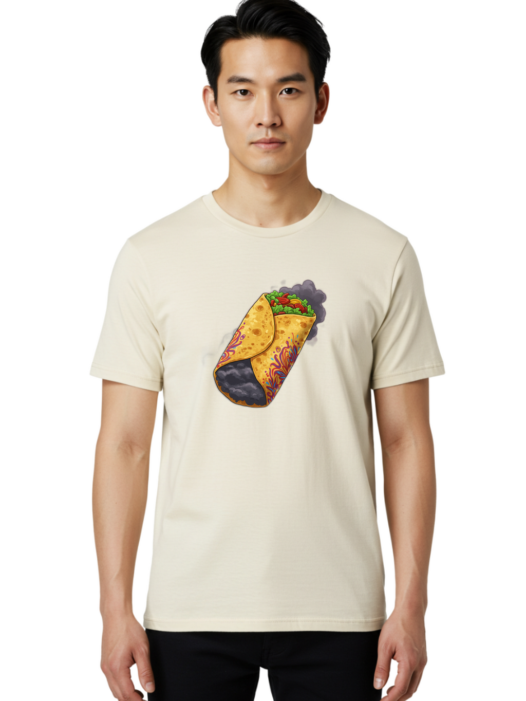 Smoking-Burrito Men'S Graphic Tee, 100% Cotton, Comfortable Casual Summer Wear, Machine Washable, Vintage Camera, Old Camera, Antique Camera, Black Camera, Classic Photography, Photography Equipment, Nostalgic Device, Film Camera, Camera Art Bao907