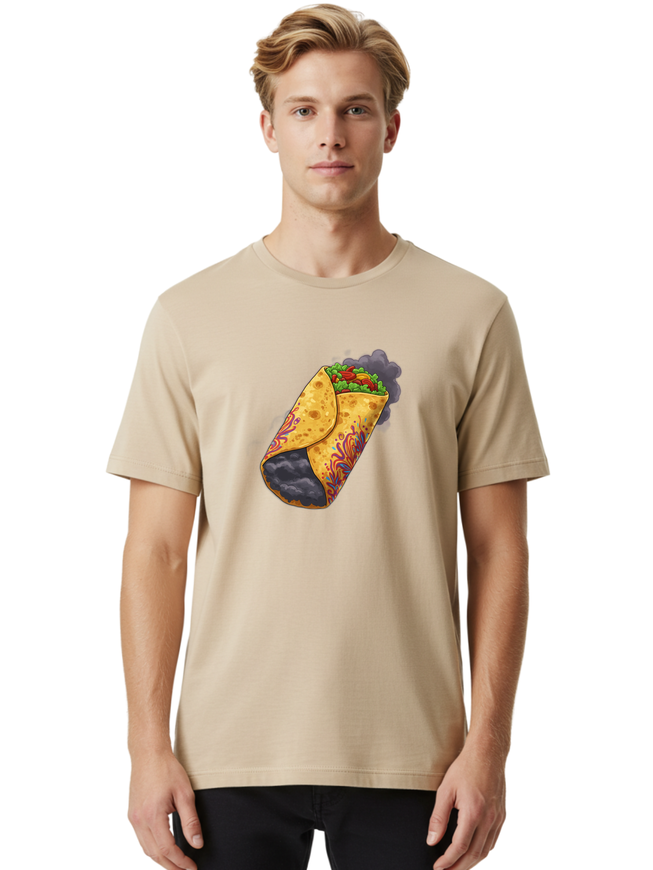 Smoking-Burrito Men'S Graphic Tee, 100% Cotton, Comfortable Casual Summer Wear, Machine Washable, Vintage Camera, Old Camera, Antique Camera, Black Camera, Classic Photography, Photography Equipment, Nostalgic Device, Film Camera, Camera Art Bao907