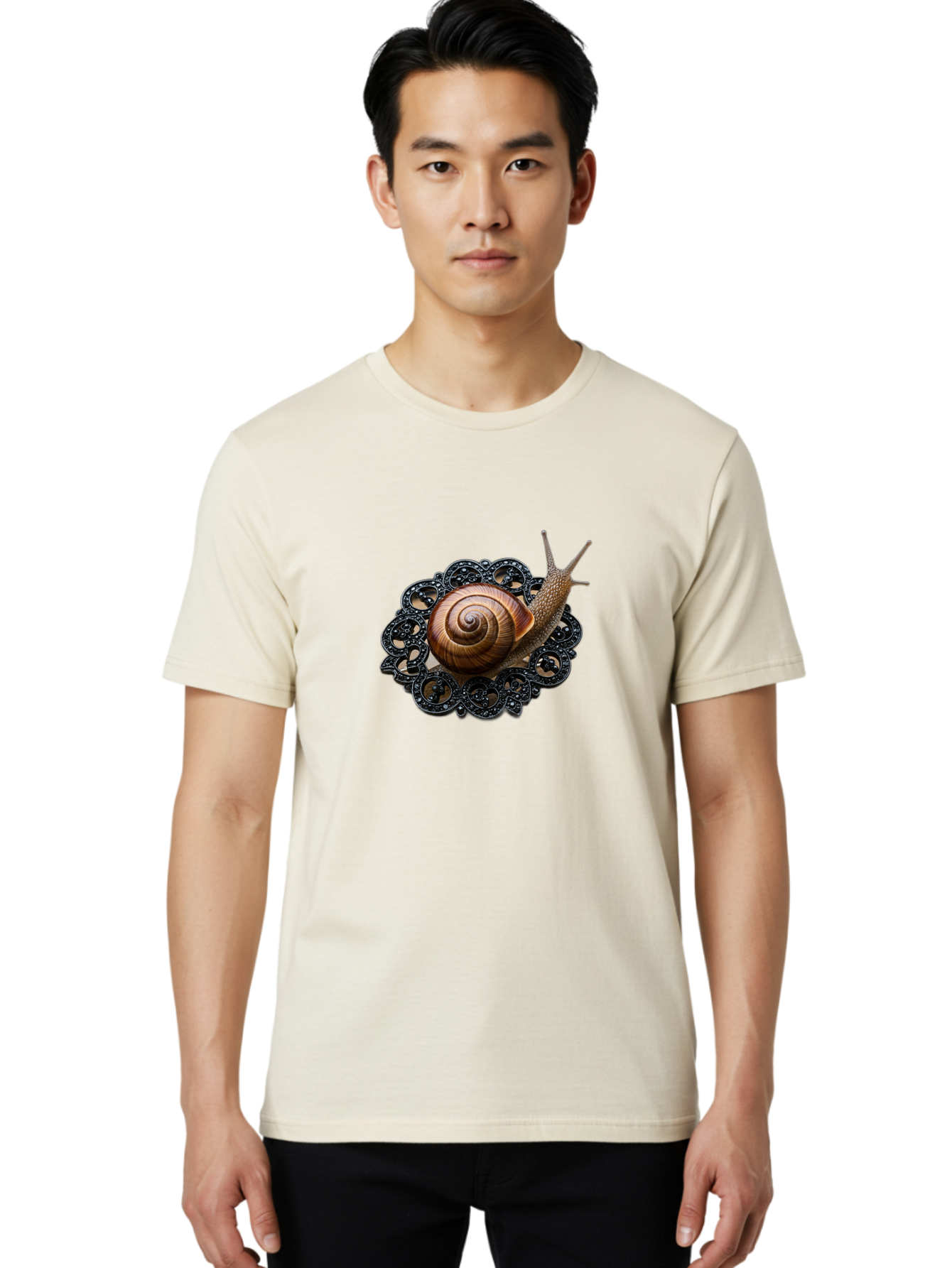 Snail-On-Doily Men'S Graphic Tee, 100% Cotton, Comfortable Casual Summer Wear, Machine Washable, Vintage Camera, Old Camera, Antique Camera, Black Camera, Classic Photography, Photography Equipment, Nostalgic Device, Film Camera, Camera Art Bao912