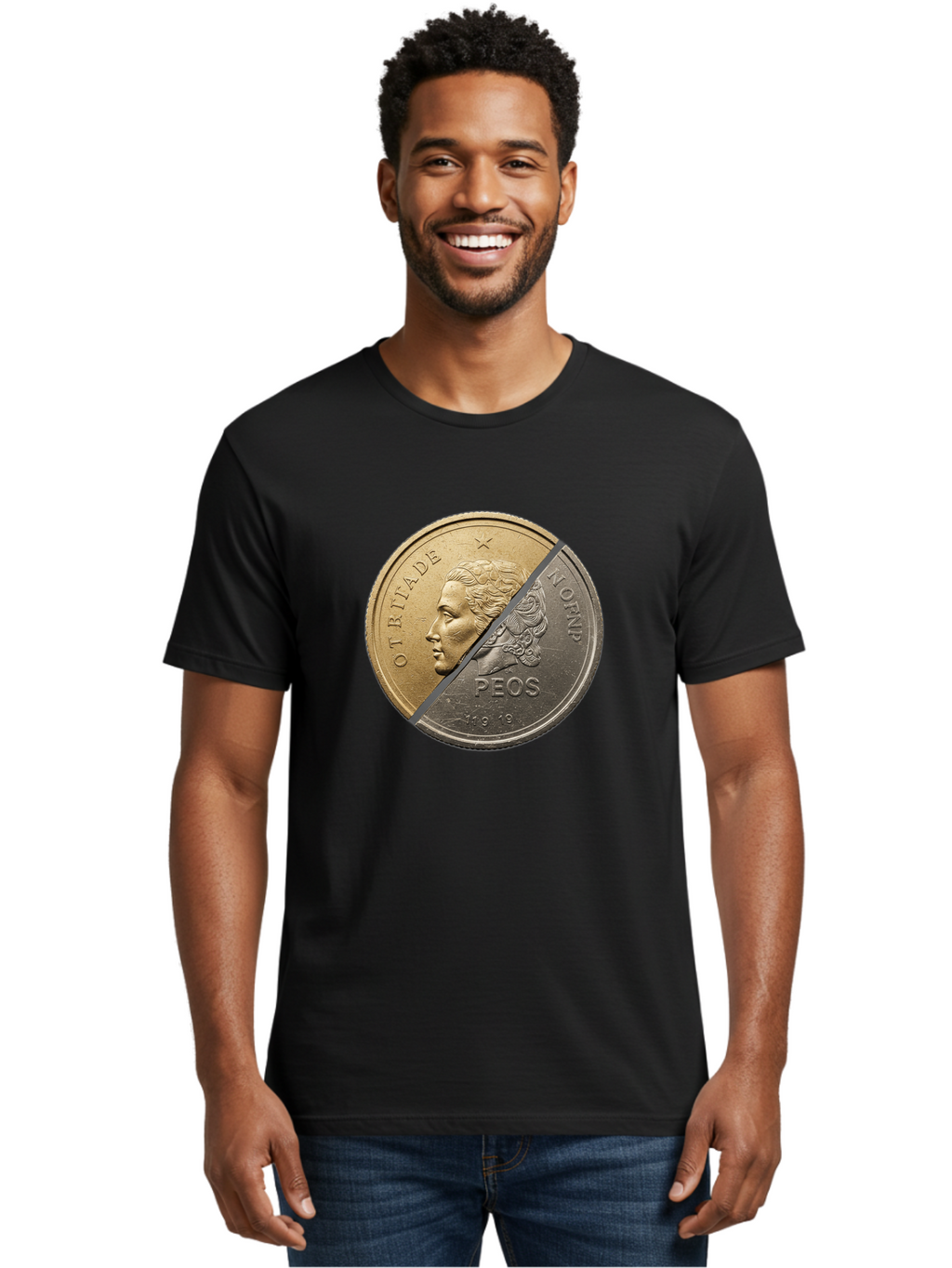 Split-Coin Men'S Graphic Tee, 100% Cotton, Comfortable Casual Summer Wear, Machine Washable, Vintage Camera, Old Camera, Antique Camera, Black Camera, Classic Photography, Photography Equipment, Nostalgic Device, Film Camera, Camera Art Bao918