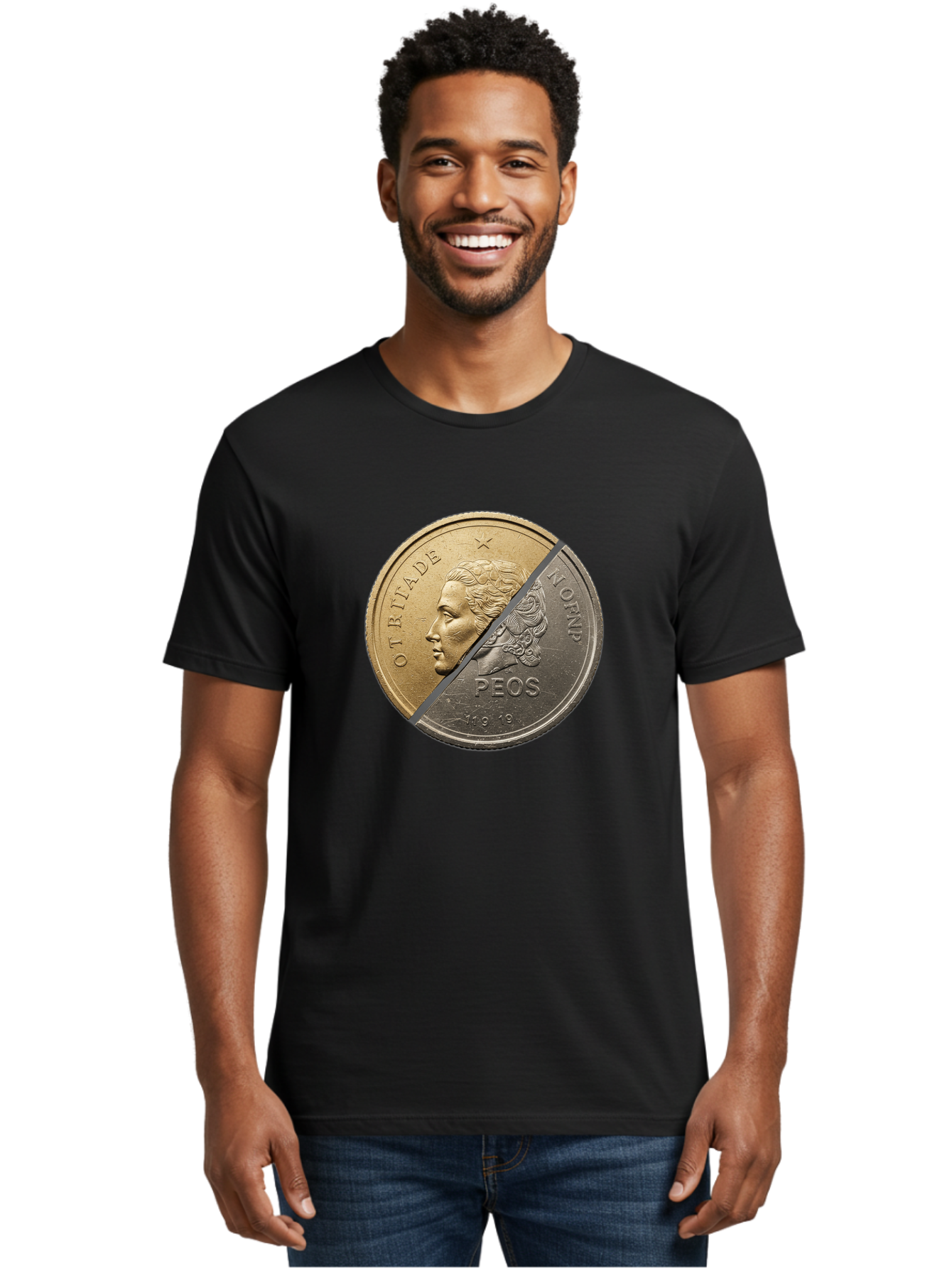 Split-Coin Men'S Graphic Tee, 100% Cotton, Comfortable Casual Summer Wear, Machine Washable, Vintage Camera, Old Camera, Antique Camera, Black Camera, Classic Photography, Photography Equipment, Nostalgic Device, Film Camera, Camera Art Bao918