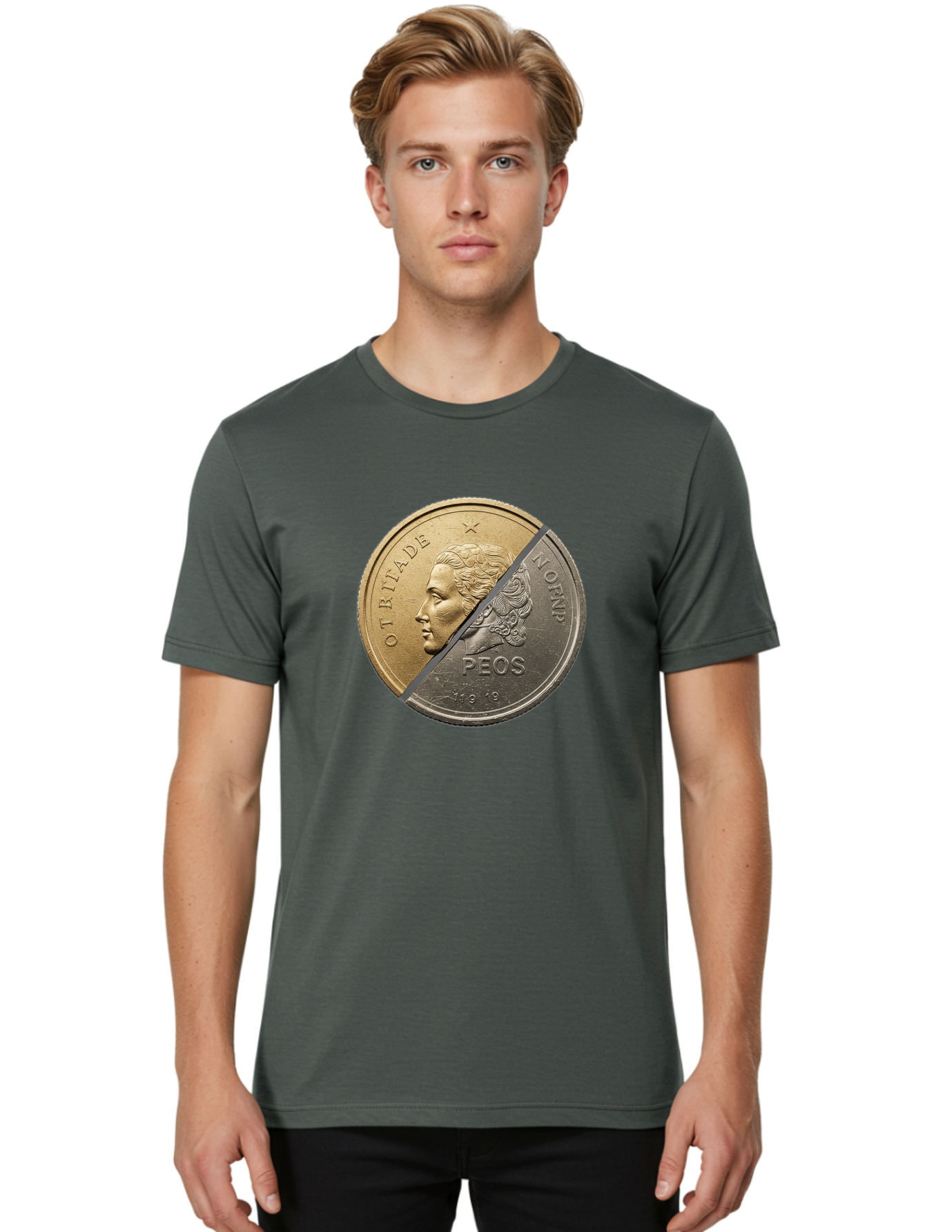 Split-Coin Men'S Graphic Tee, 100% Cotton, Comfortable Casual Summer Wear, Machine Washable, Vintage Camera, Old Camera, Antique Camera, Black Camera, Classic Photography, Photography Equipment, Nostalgic Device, Film Camera, Camera Art Bao918