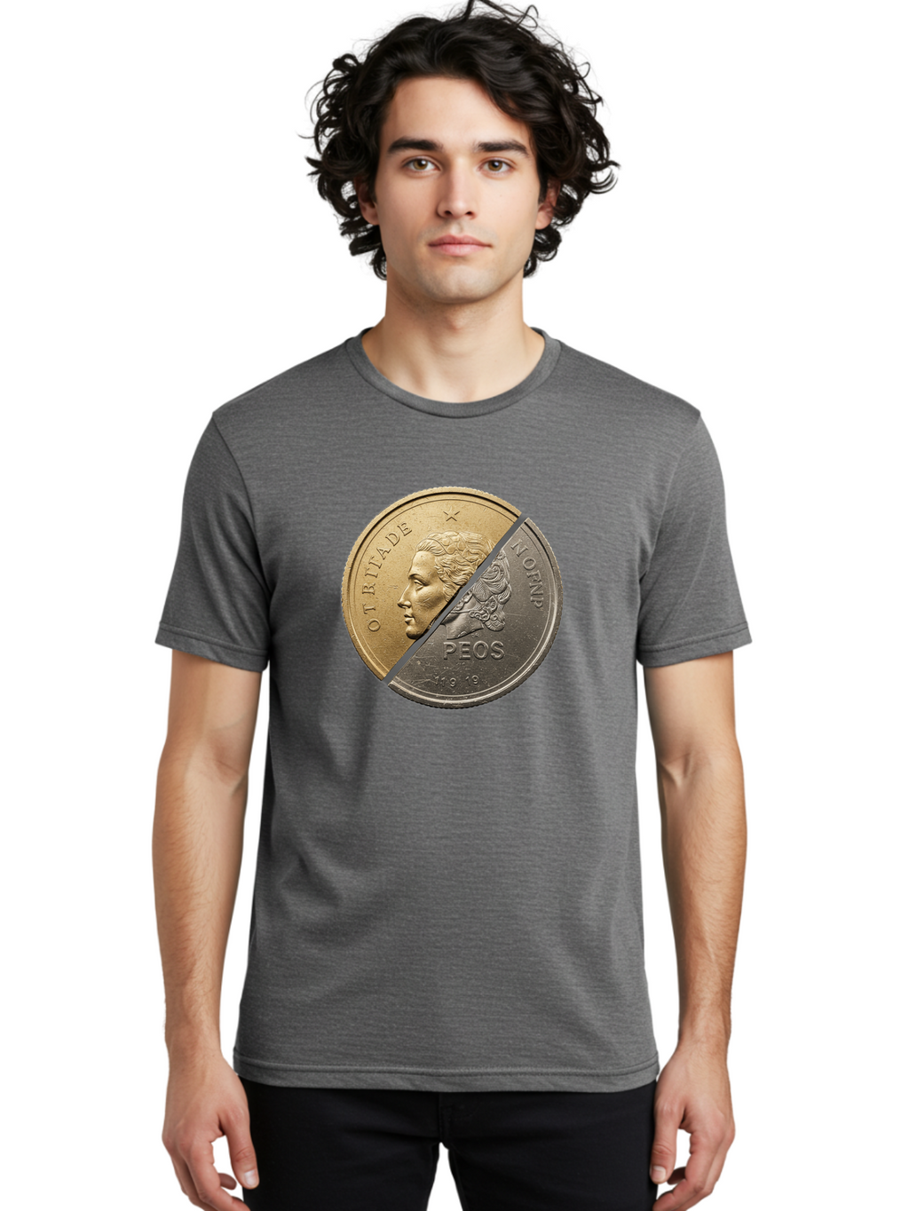 Split-Coin Men'S Graphic Tee, 100% Cotton, Comfortable Casual Summer Wear, Machine Washable, Vintage Camera, Old Camera, Antique Camera, Black Camera, Classic Photography, Photography Equipment, Nostalgic Device, Film Camera, Camera Art Bao918