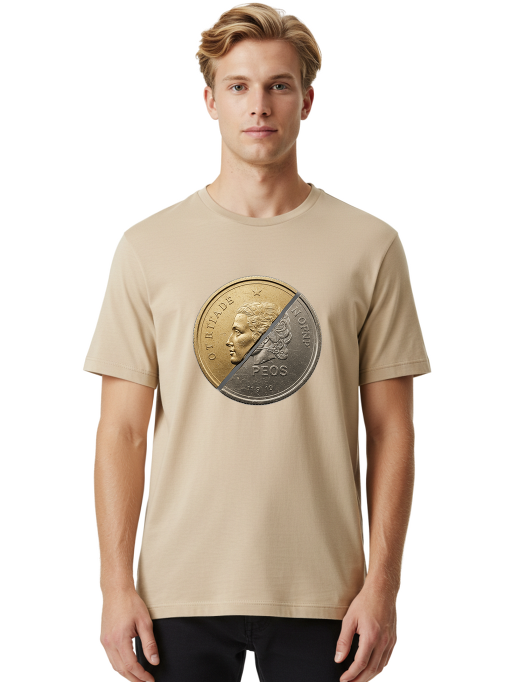 Split-Coin Men'S Graphic Tee, 100% Cotton, Comfortable Casual Summer Wear, Machine Washable, Vintage Camera, Old Camera, Antique Camera, Black Camera, Classic Photography, Photography Equipment, Nostalgic Device, Film Camera, Camera Art Bao918
