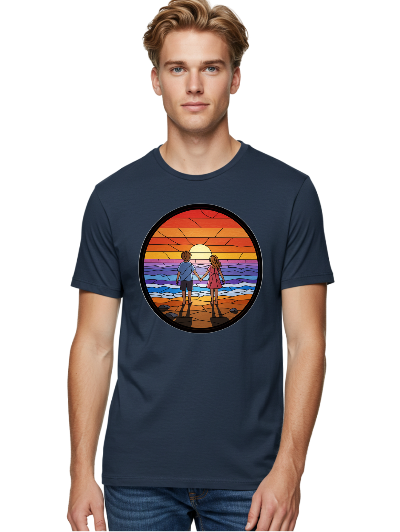 Stained-Glass-Couple Men'S Graphic Tee, 100% Cotton, Comfortable Casual Summer Wear, Machine Washable, Vintage Camera, Old Camera, Antique Camera, Black Camera, Classic Photography, Photography Equipment, Nostalgic Device, Film Camera, Bao922