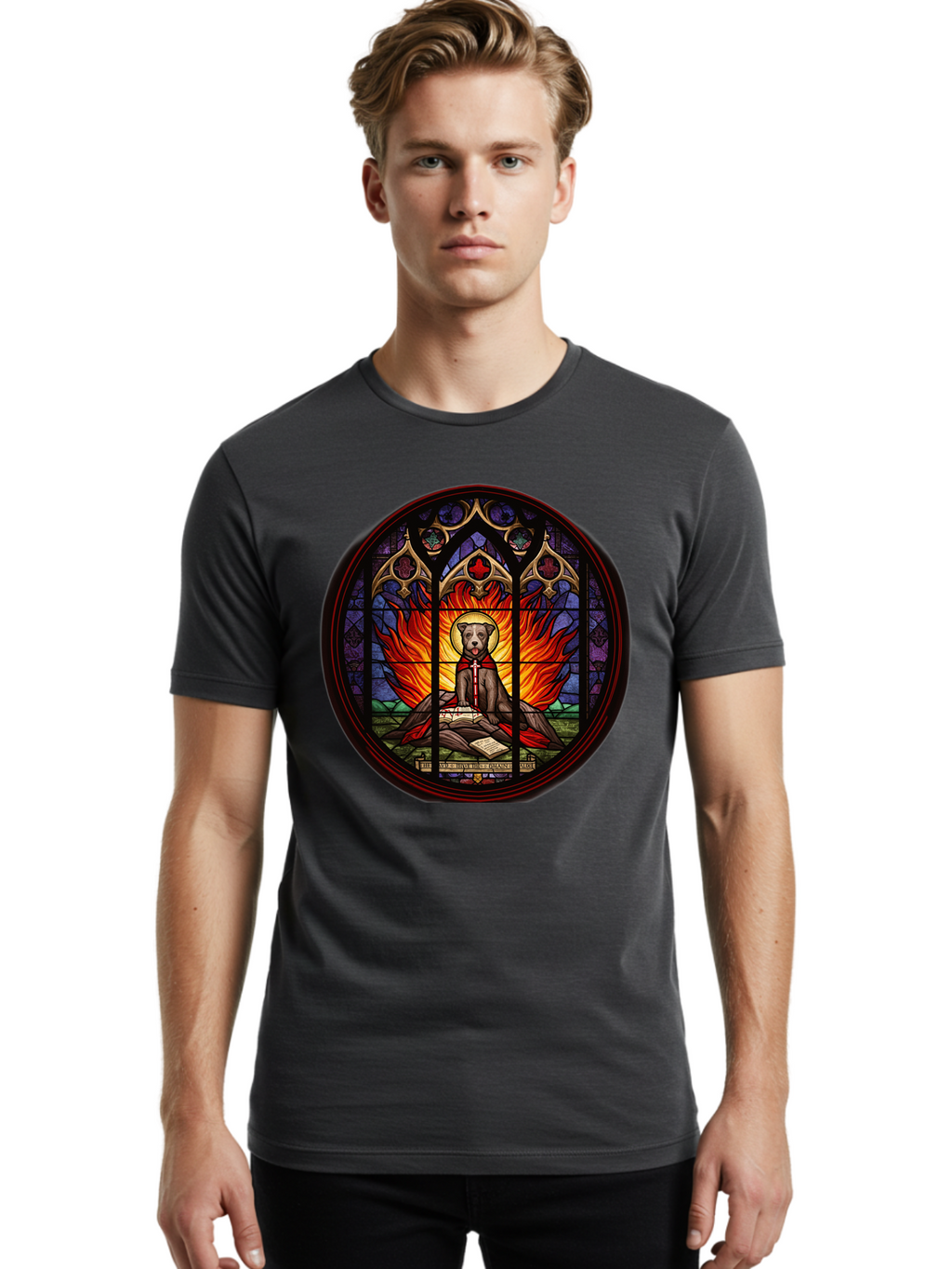 Stained-Glass-Dog Men'S Graphic Tee, 100% Cotton, Comfortable Casual Summer Wear, Machine Washable, Vintage Camera, Old Camera, Antique Camera, Black Camera, Classic Photography, Photography Equipment, Nostalgic Device, Film Camera, Camera Art Bao923