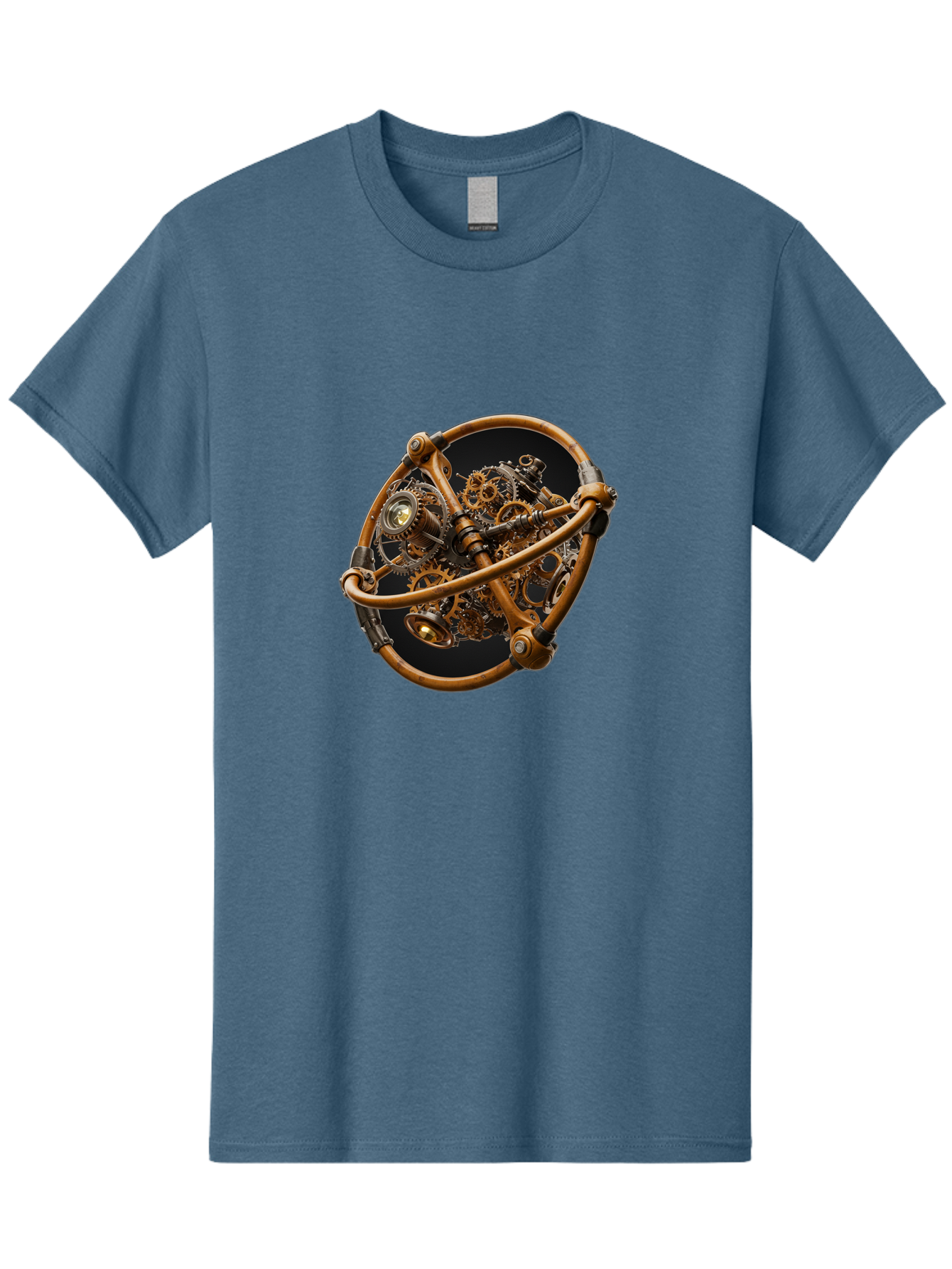 Steampunk-Gear-Globe Men'S Graphic Tee, 100% Cotton, Comfortable Casual Summer Wear, Machine Washable, Vintage Camera, Old Camera, Antique Camera, Black Camera, Classic Photography, Photography Equipment, Nostalgic Device, Film Camera, Bao925