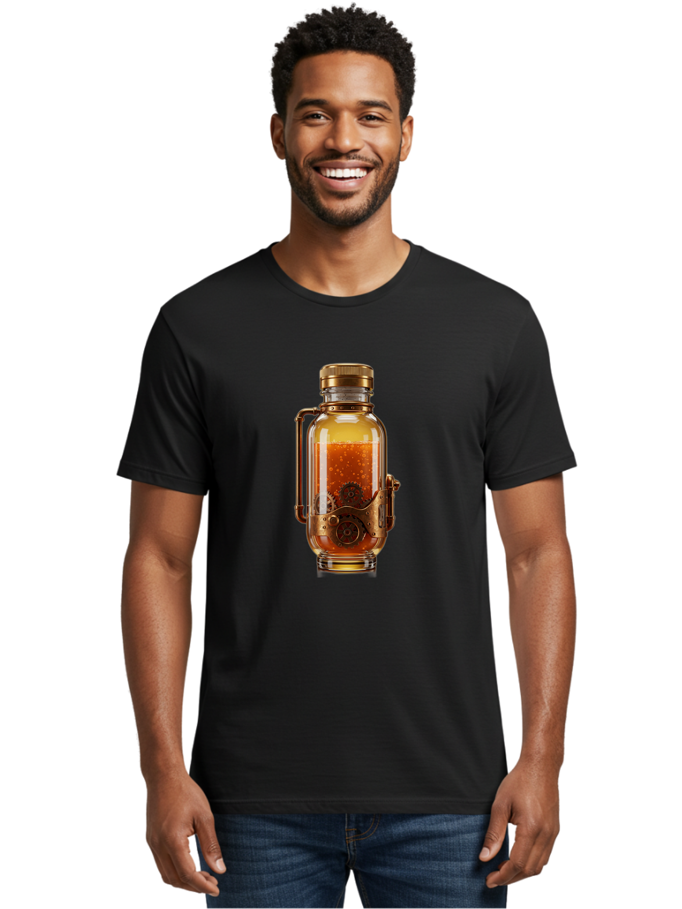 Steampunk-Jar Men'S Graphic Tee, 100% Cotton, Comfortable Casual Summer Wear, Machine Washable, Vintage Camera, Old Camera, Antique Camera, Black Camera, Classic Photography, Photography Equipment, Nostalgic Device, Film Camera, Camera Art Bao926