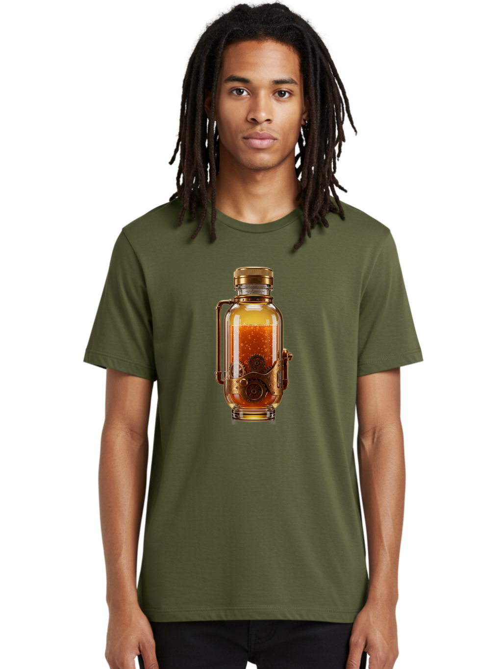 Steampunk-Jar Men'S Graphic Tee, 100% Cotton, Comfortable Casual Summer Wear, Machine Washable, Vintage Camera, Old Camera, Antique Camera, Black Camera, Classic Photography, Photography Equipment, Nostalgic Device, Film Camera, Camera Art Bao926